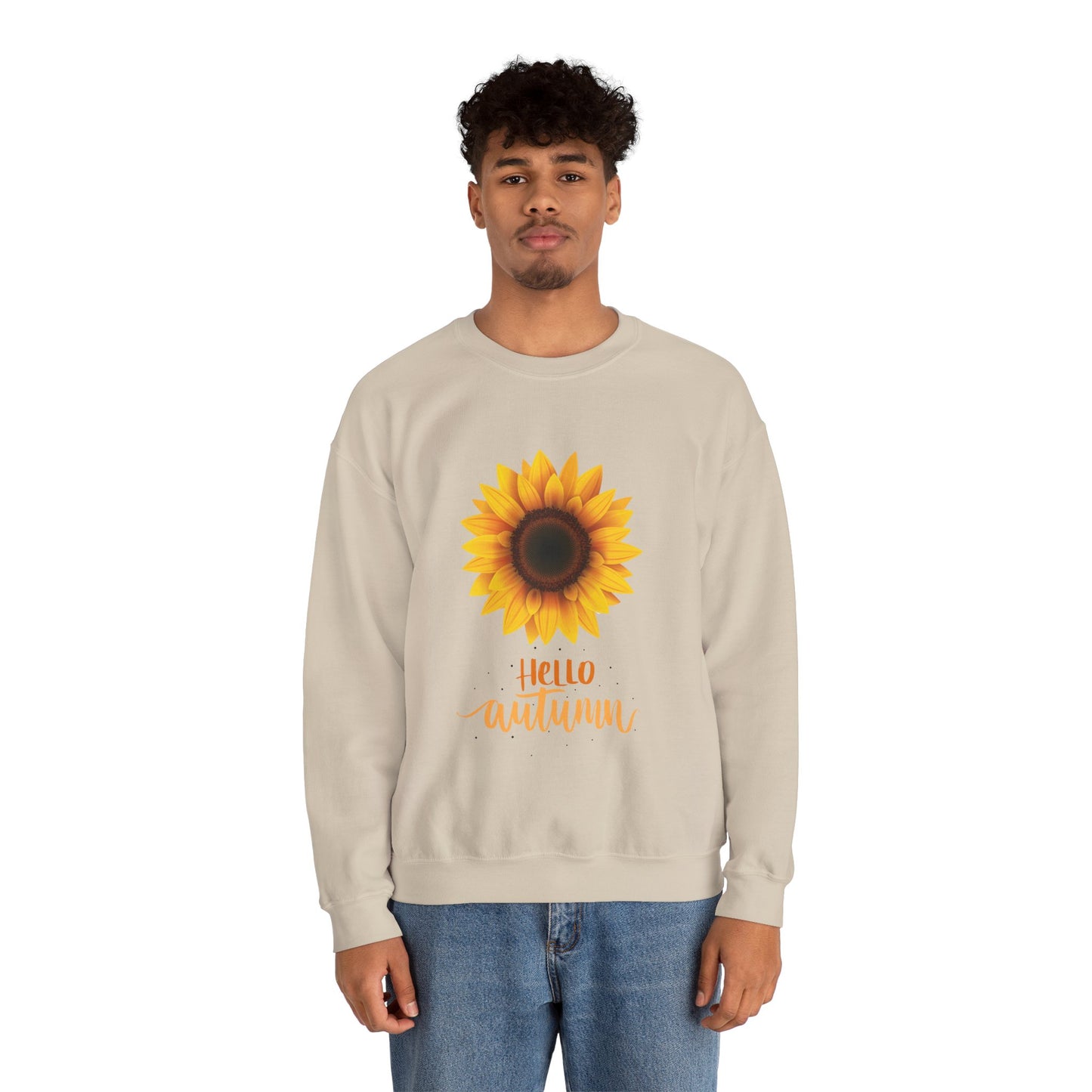 Hello Autumn Sunflower Crewneck Sweatshirt