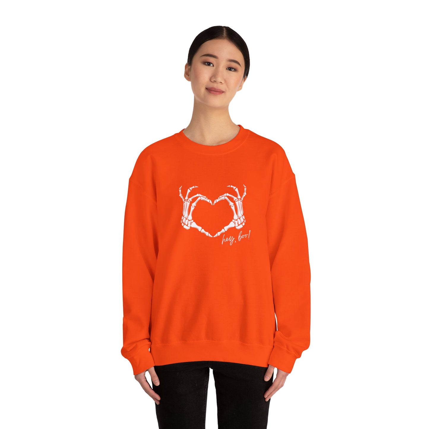 Hey Boo! Skeleton Hands Crewneck Sweatshirt