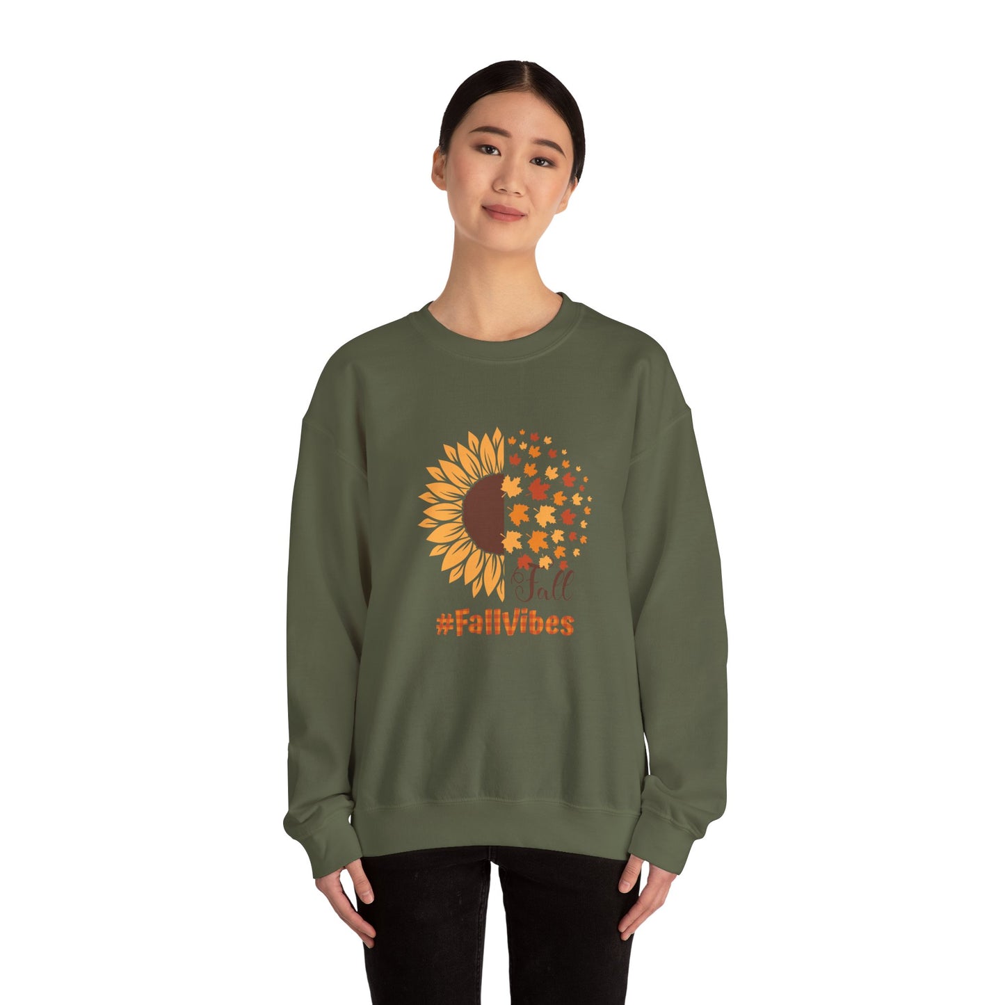 #FallVibes Sunflower Crewneck Sweatshirt
