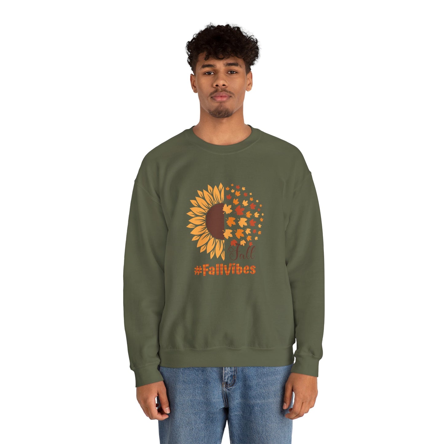 #FallVibes Sunflower Crewneck Sweatshirt