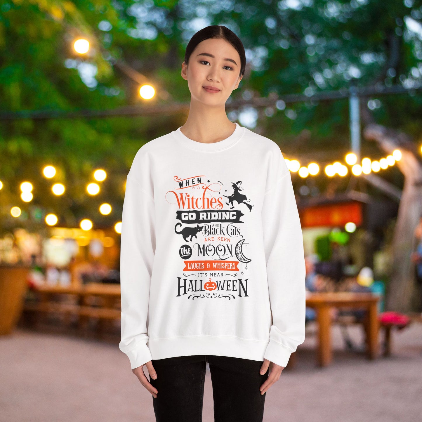 When Witches Go Riding Halloween Crewneck Sweatshirt