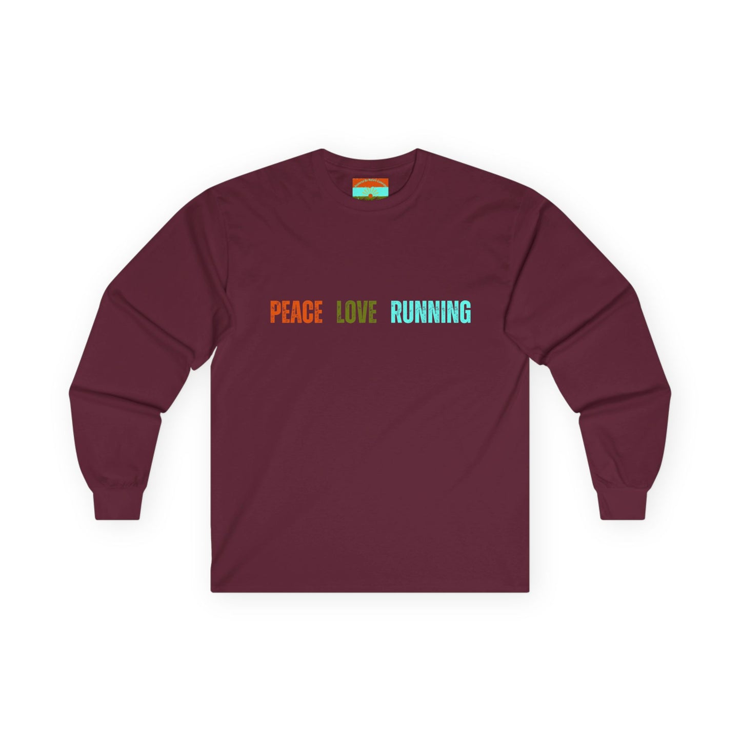 Peace Love Running Ultra Cotton Long Sleeve Tee