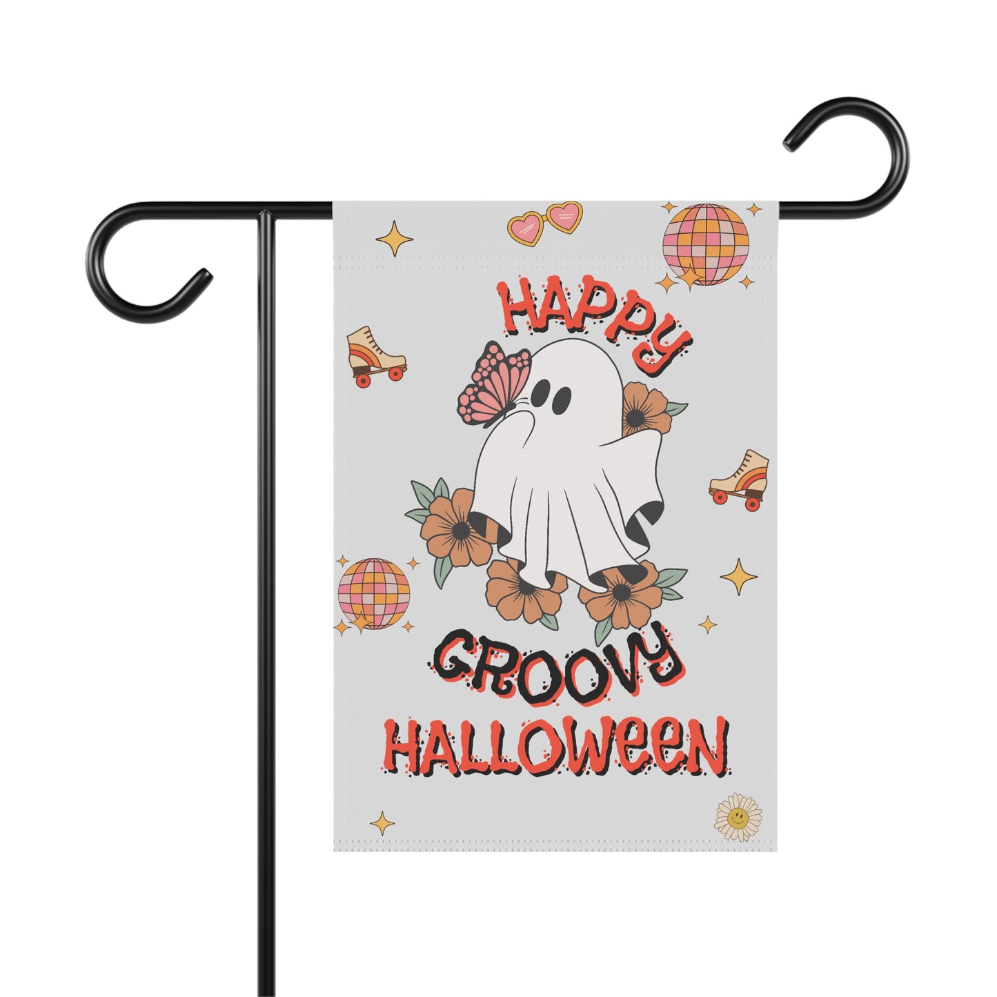 Happy Groovy Halloween Ghost Garden & House Banner