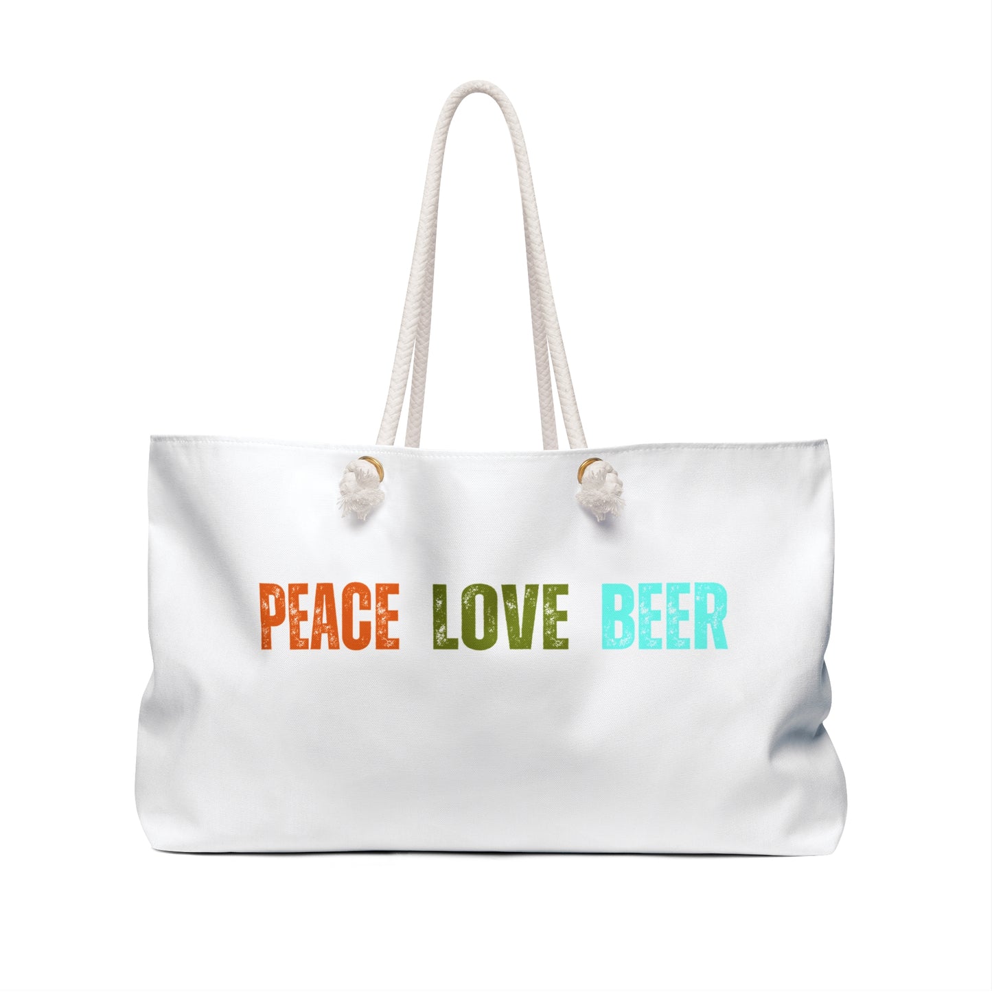 Peace Love Beer Canvas Weekender Bag