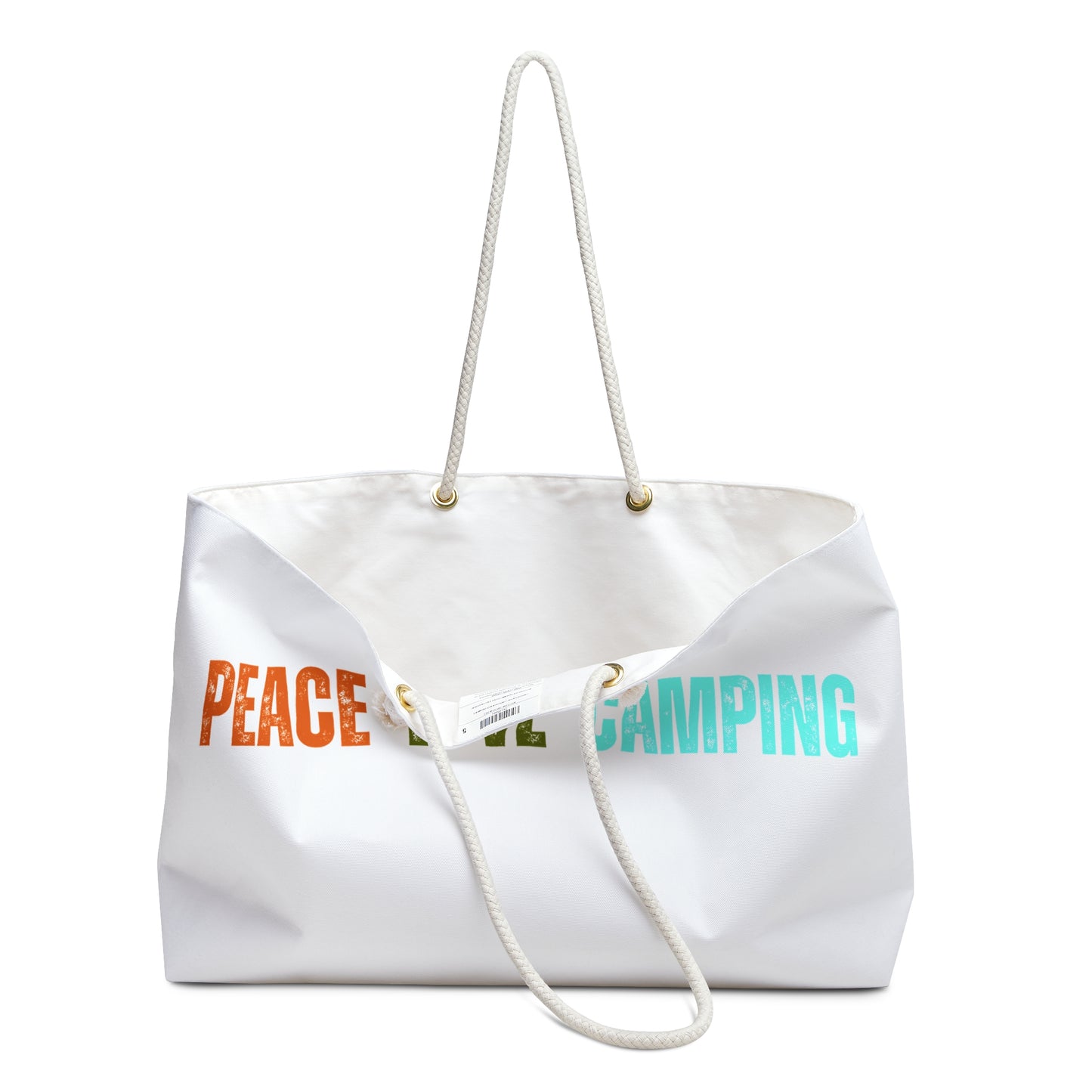 Peace Love Camping Canvas Weekender Bag