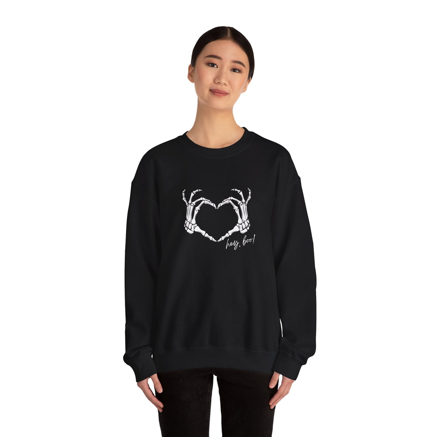 Hey Boo! Skeleton Hands Crewneck Sweatshirt
