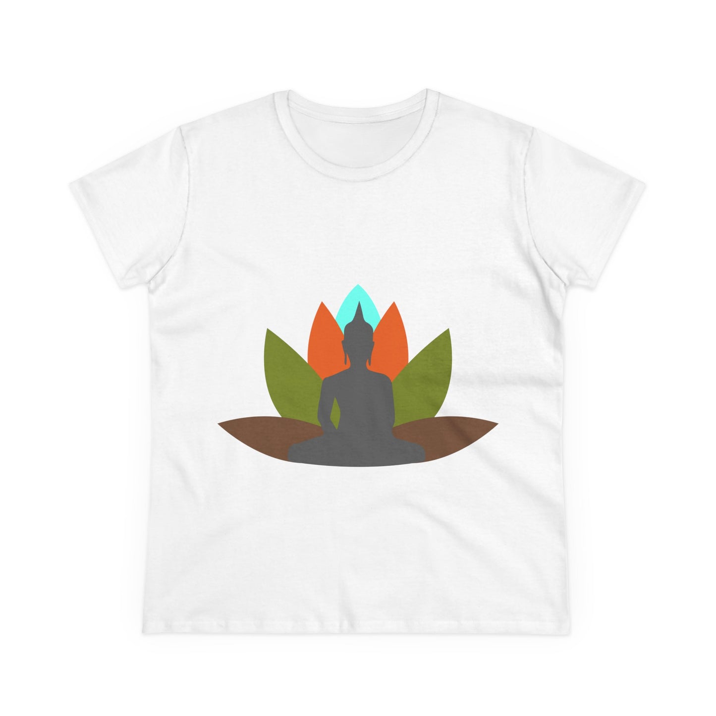 Buddha + Lotus Flower Earth Women's Midweight Cotton Tee