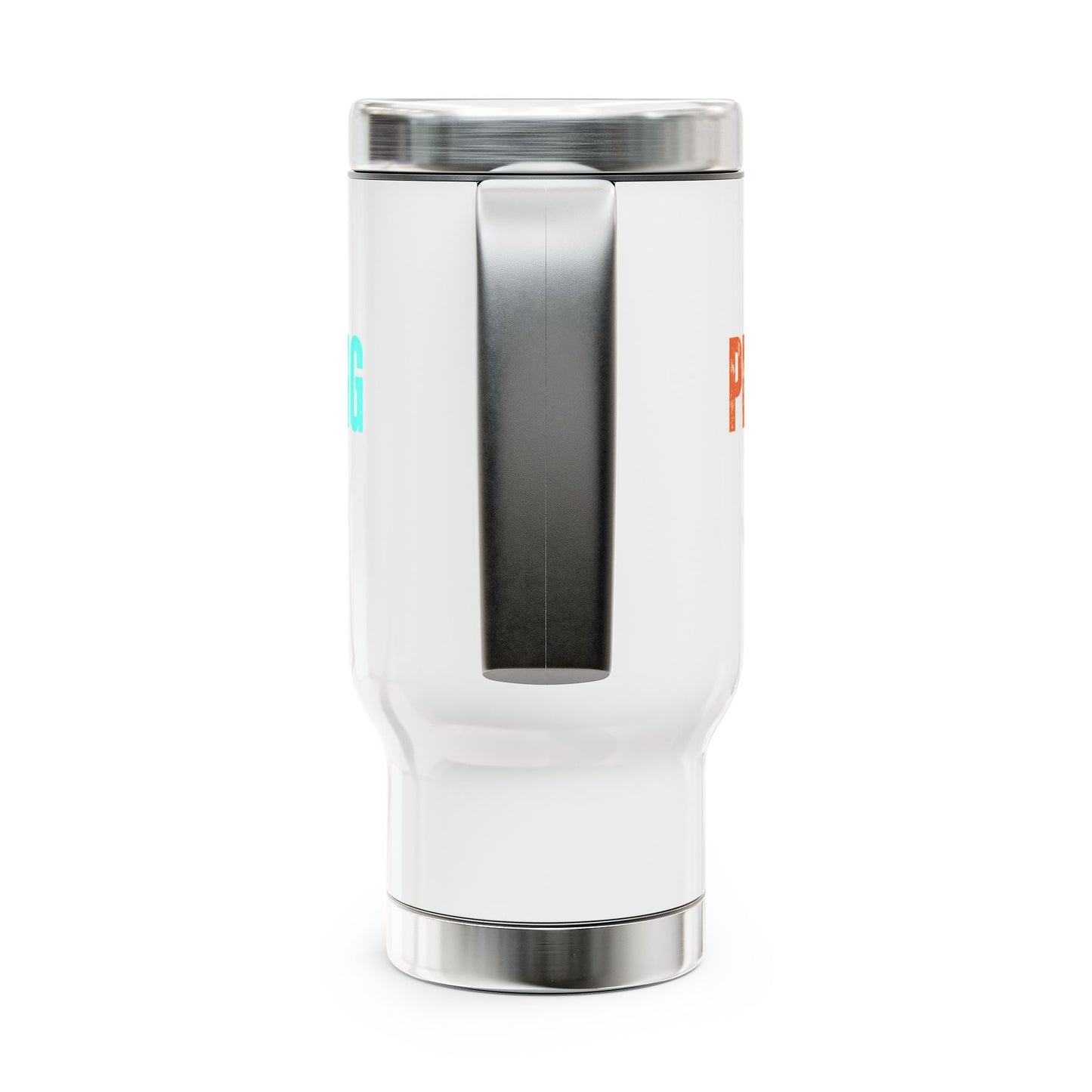 Peace Love Running Stainless Steel Travel Mug with Handle, 14oz