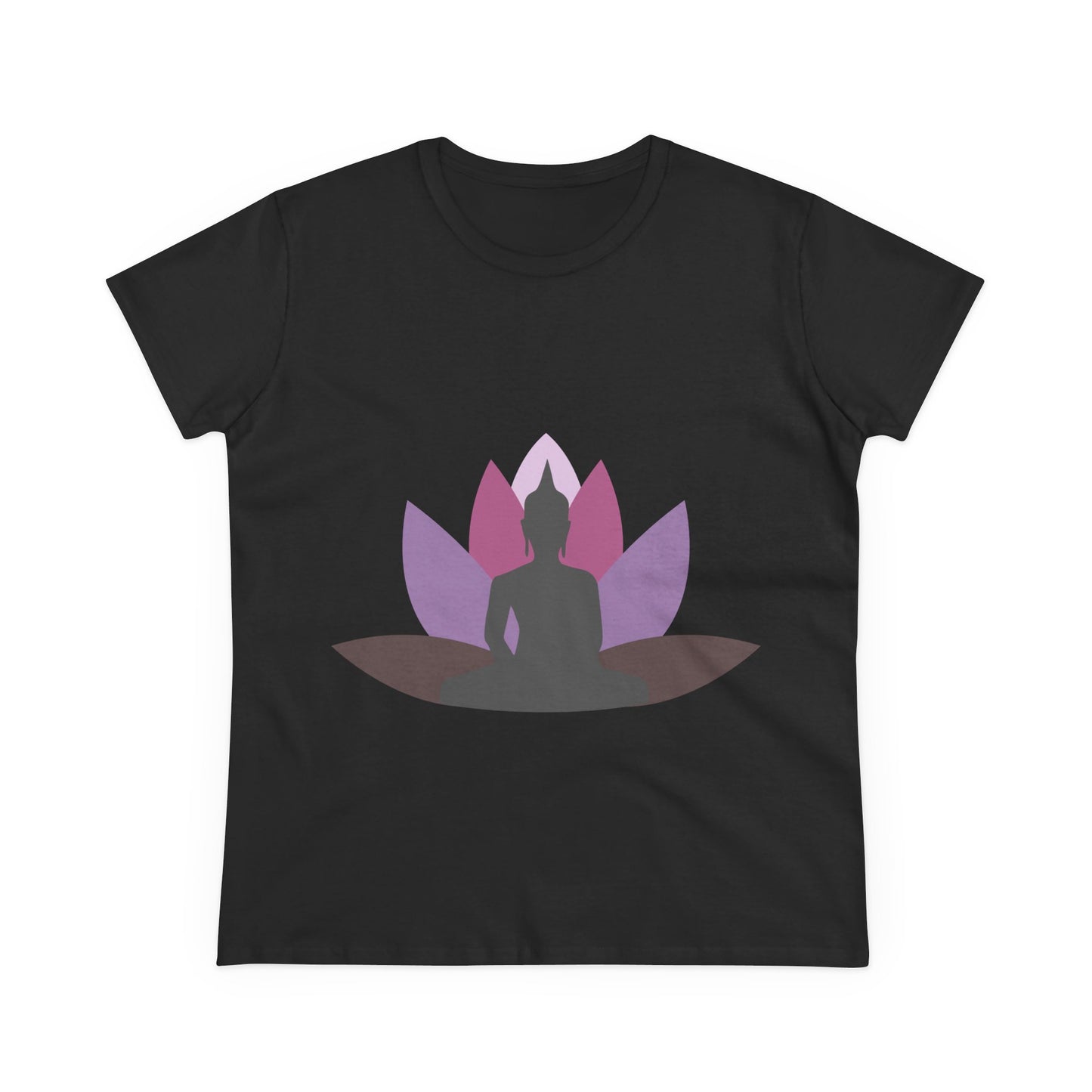 Buddha + Lotus Flower Mauve Women's Midweight Cotton Tee
