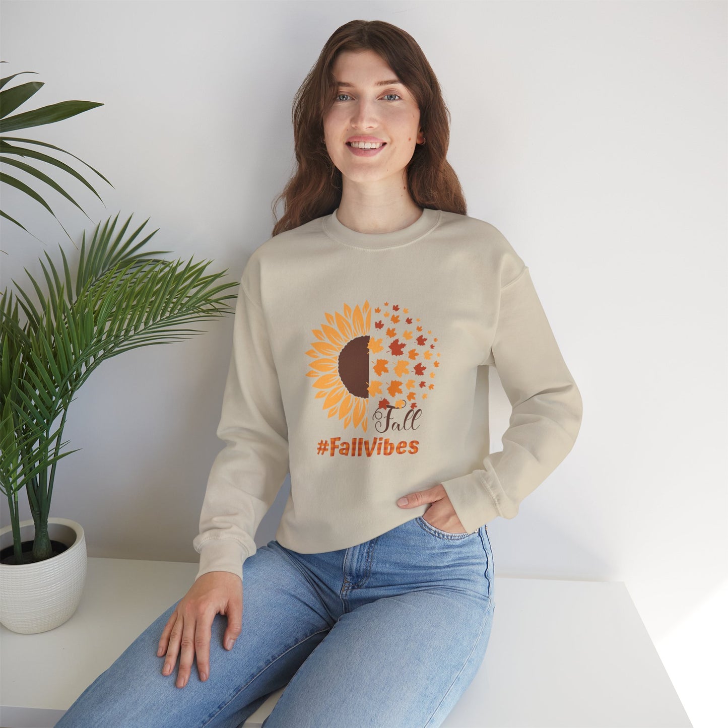 #FallVibes Sunflower Crewneck Sweatshirt