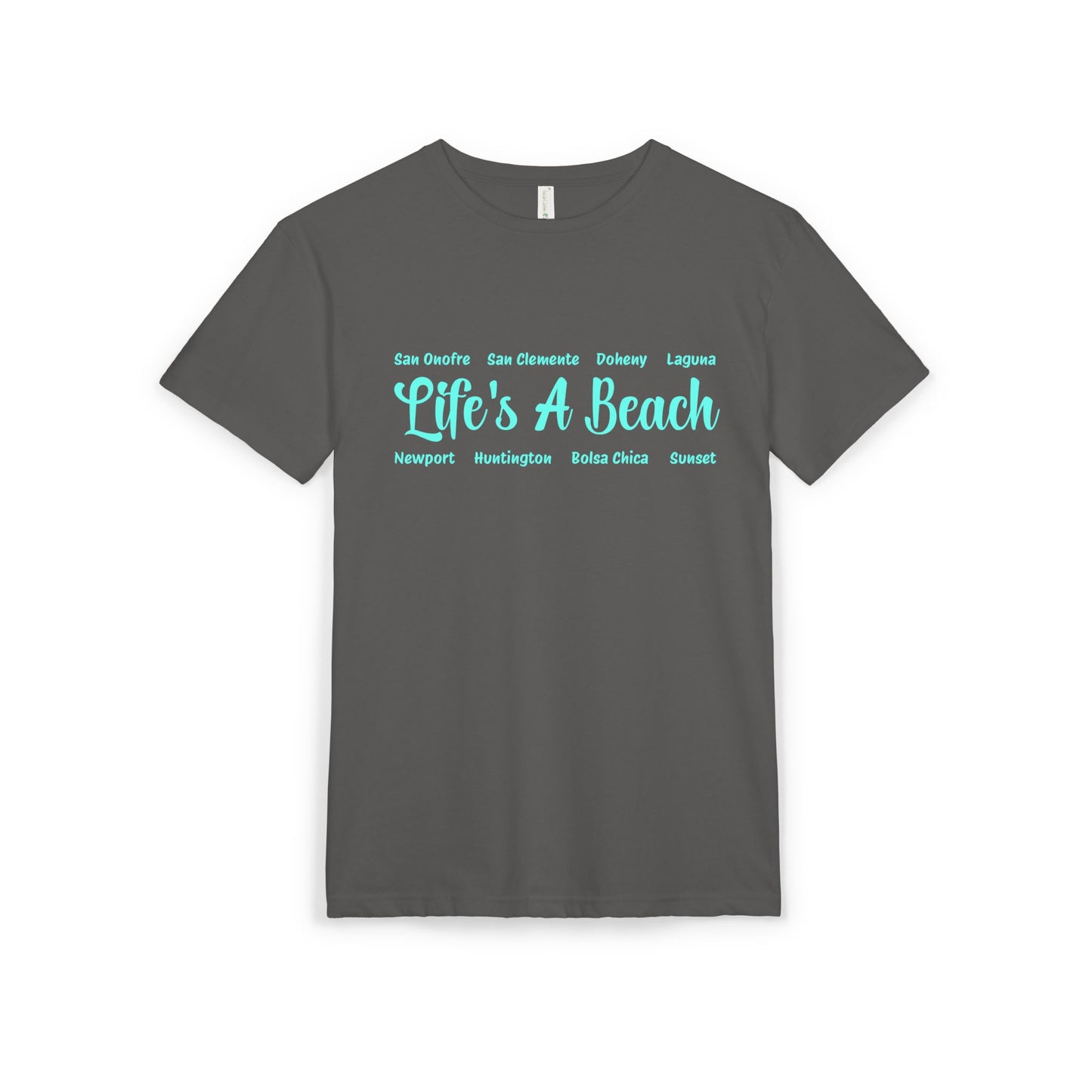 Life’s A Beach – Orange County Unisex Sueded T-Shirt | Beach Lover Tee