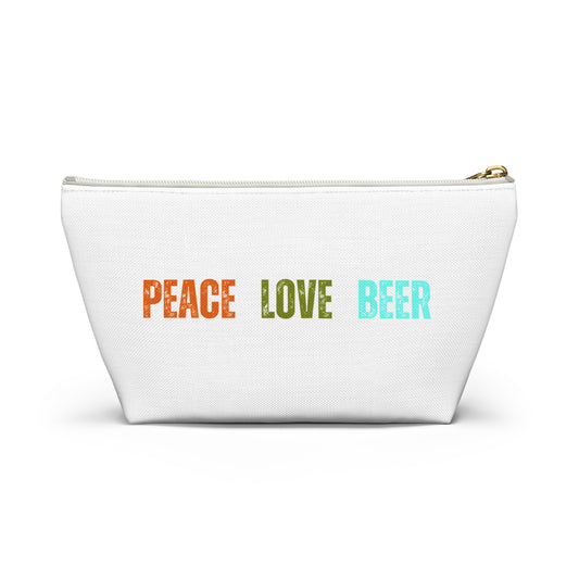 Peace Love Beer Accessory Pouch w T-bottom