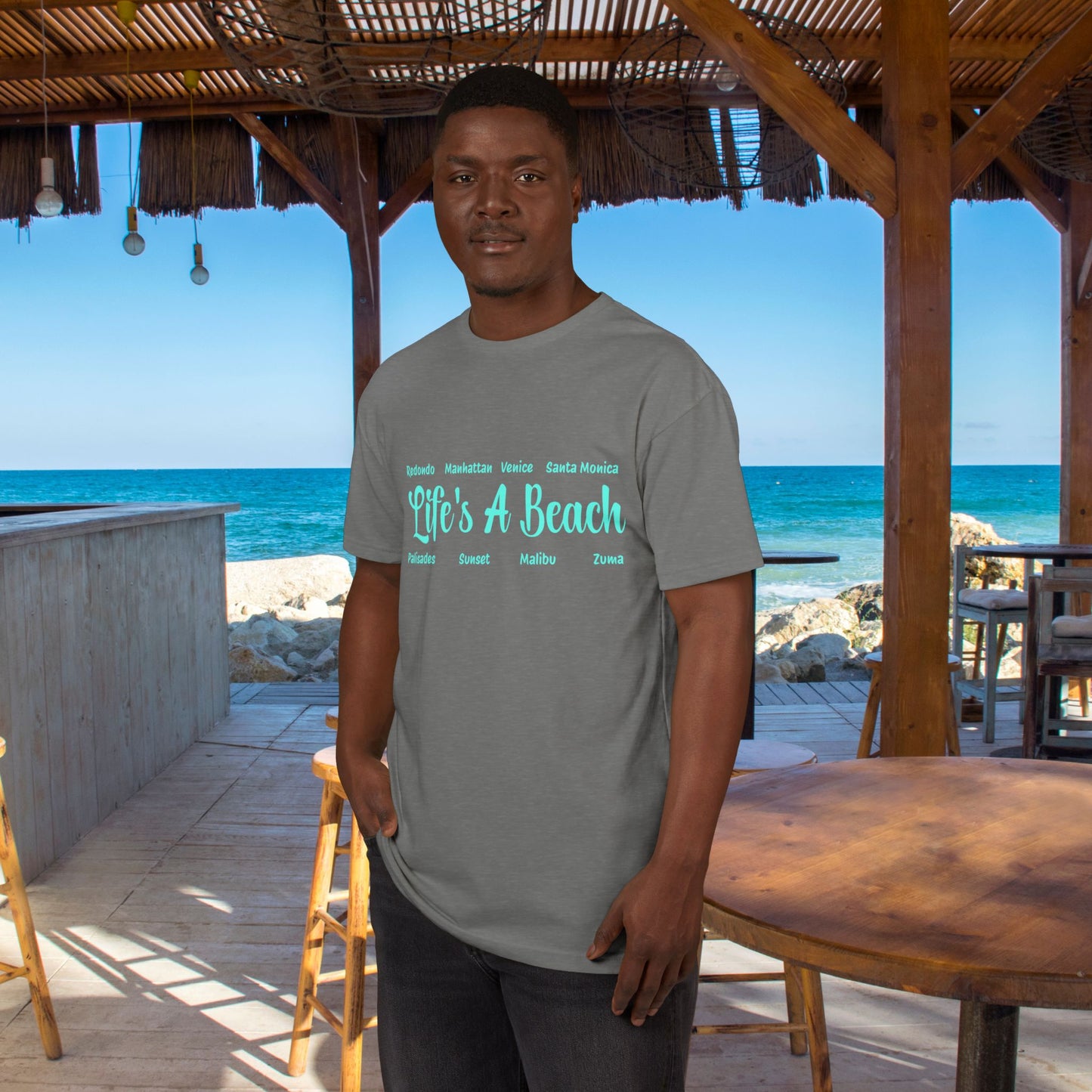 Life’s A Beach – Los Angeles Unisex Sueded T-Shirt | Beach Lover Tee