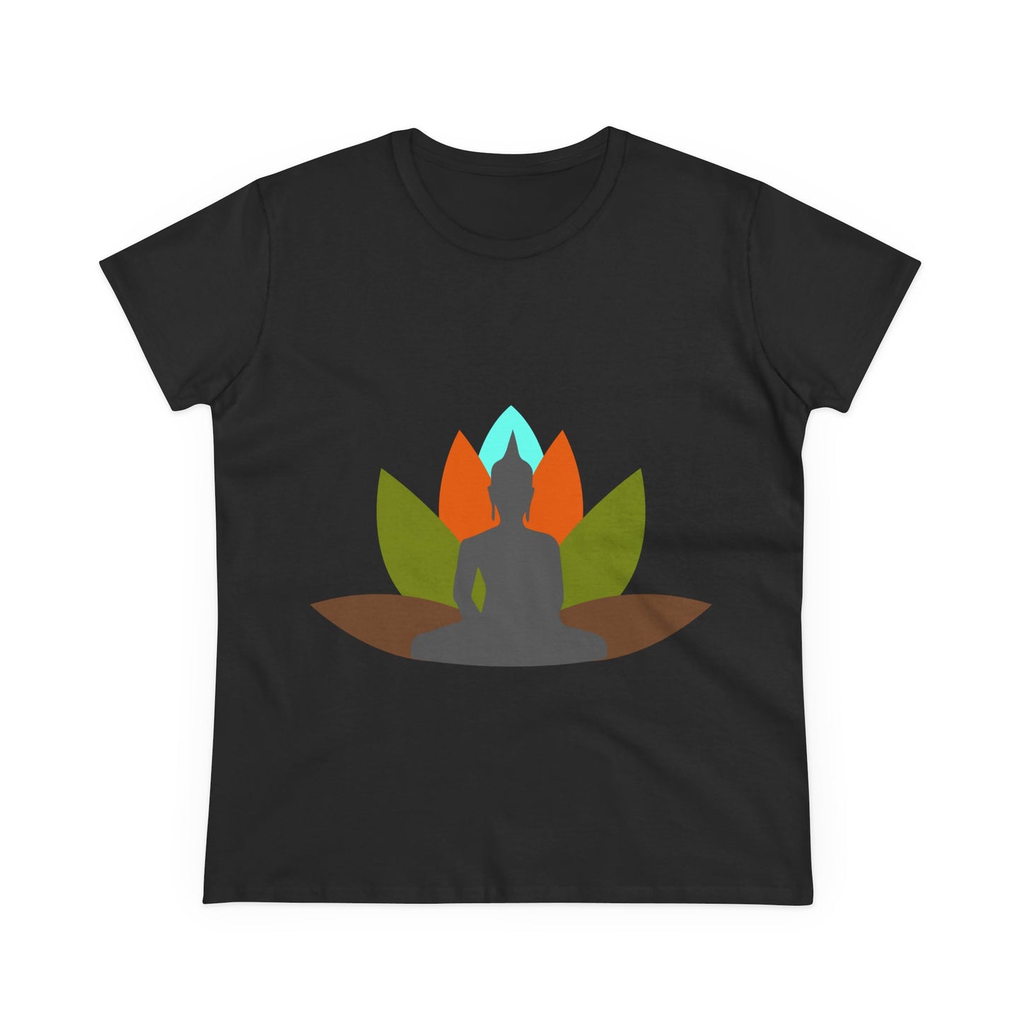 Buddha + Lotus Flower Earth Women's Midweight Cotton Tee