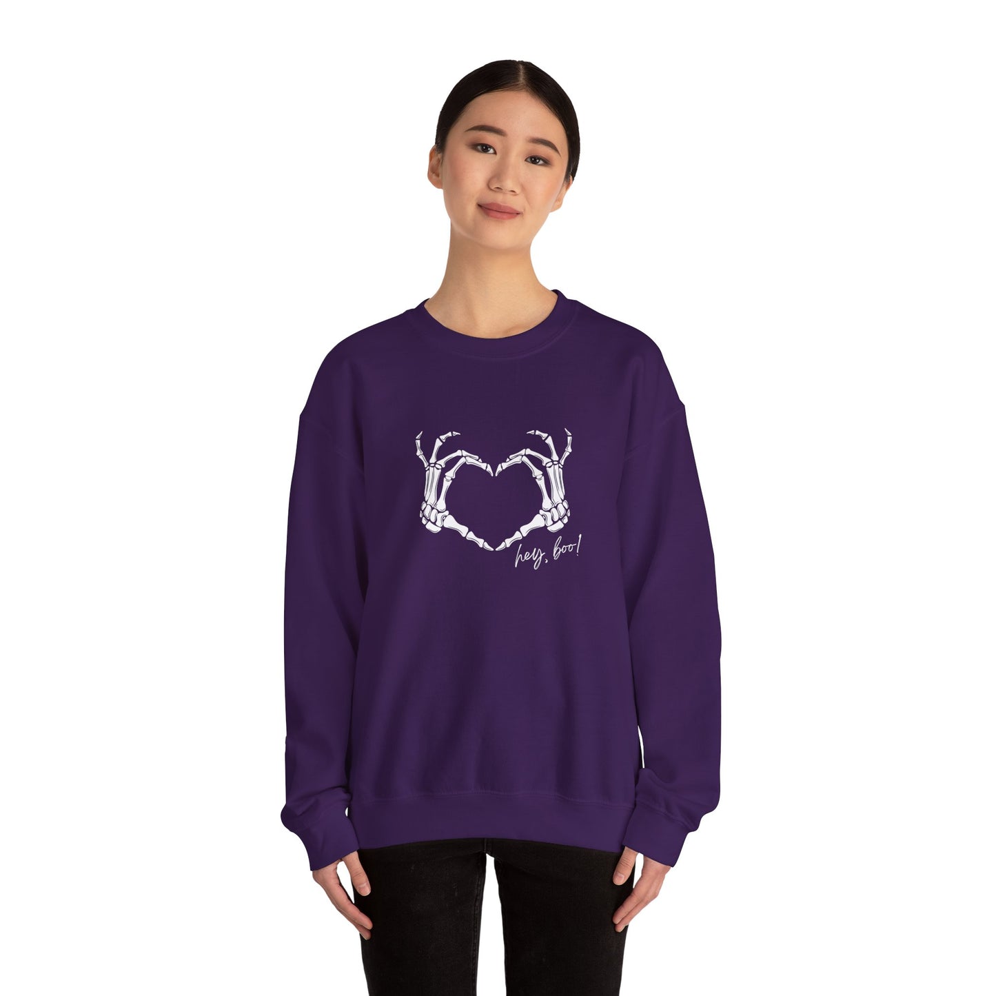 Hey Boo! Skeleton Hands Crewneck Sweatshirt