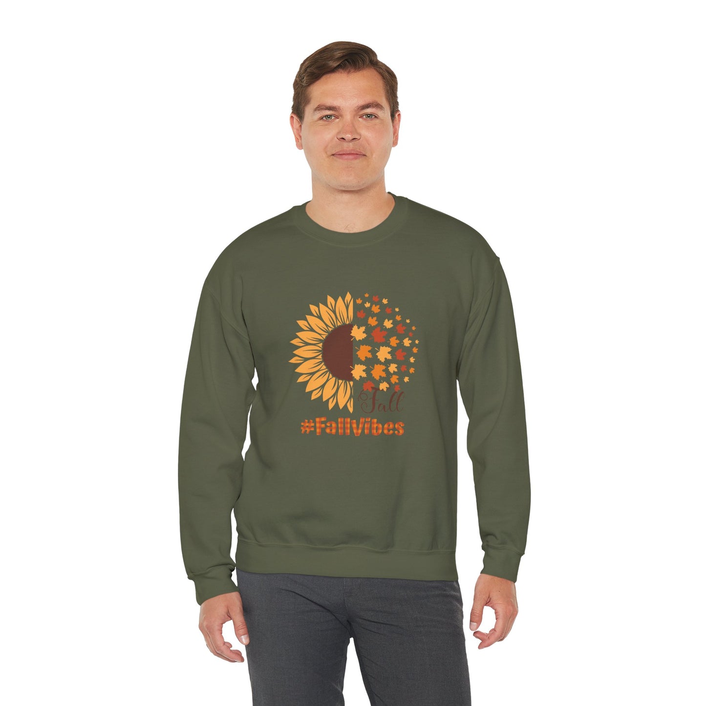 #FallVibes Sunflower Crewneck Sweatshirt
