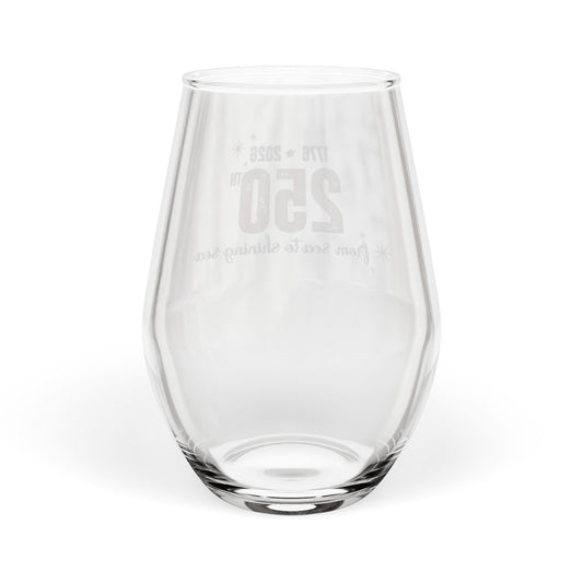 250th Anniversary Stemless Wine Glass — "From Sea to Shining Sea" — 1776-2026 — Commemorative USA Celebration Gift