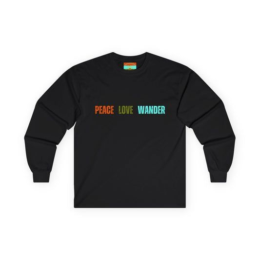 Peace Love Wander Ultra Cotton Long Sleeve Tee