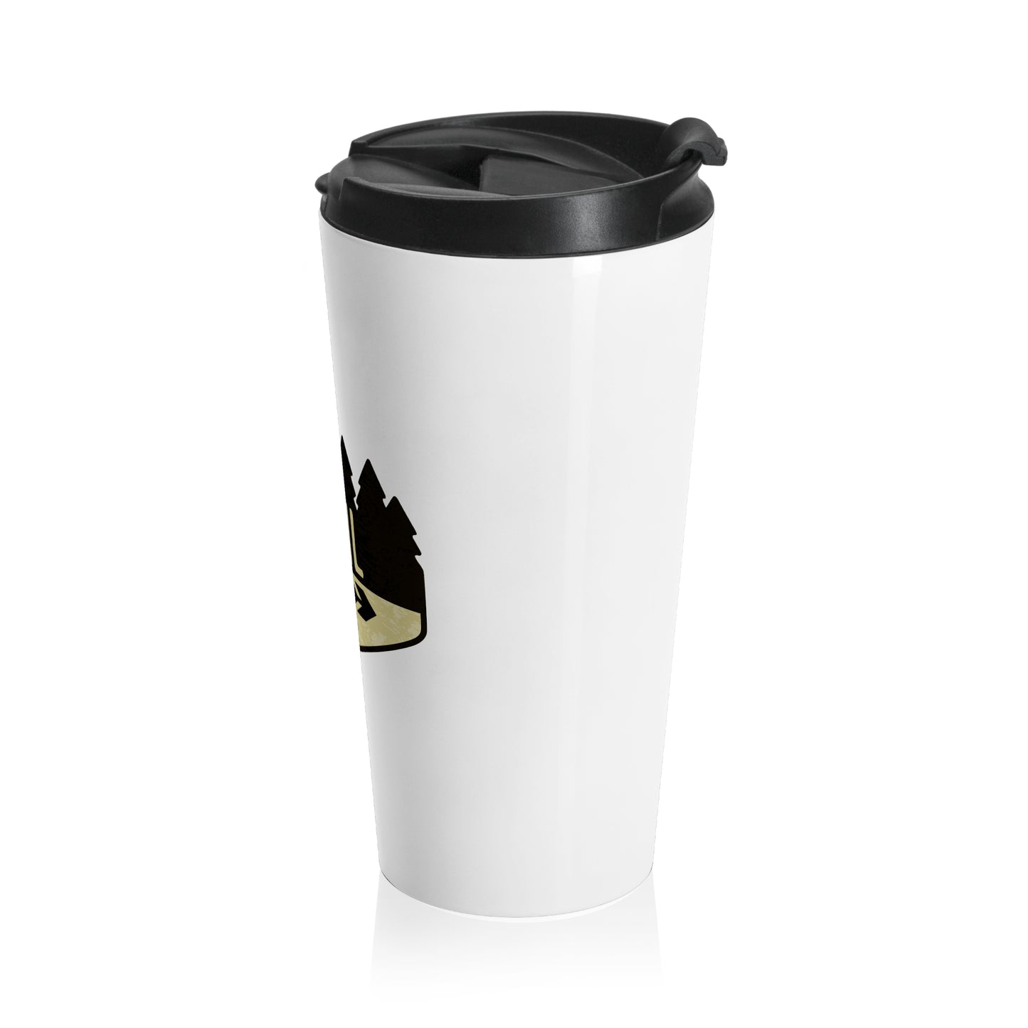 Wooden Hiking Trail Sign Stainless Steel Travel Mug in Snow