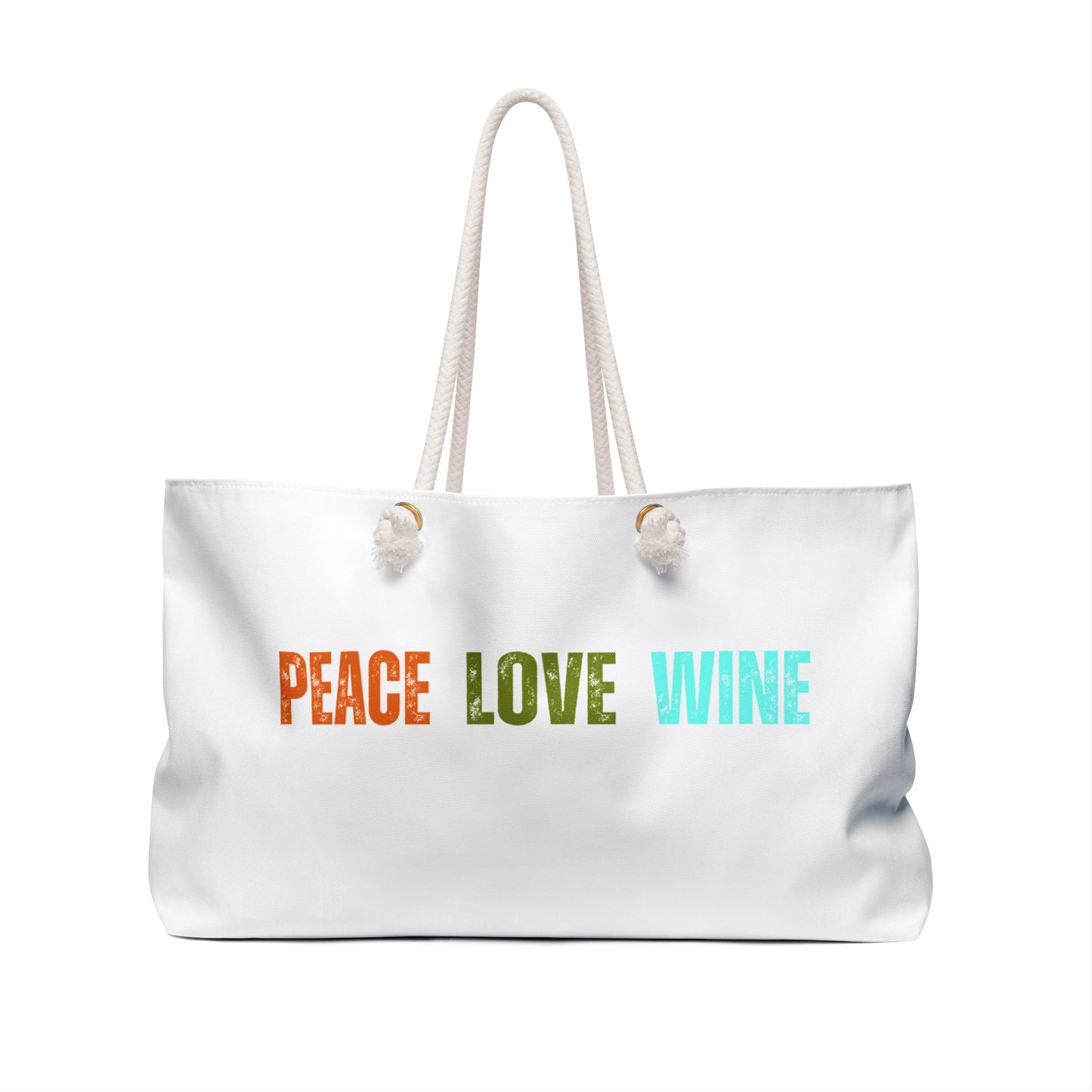 Peace Love Wine Canvas Weekender Bag