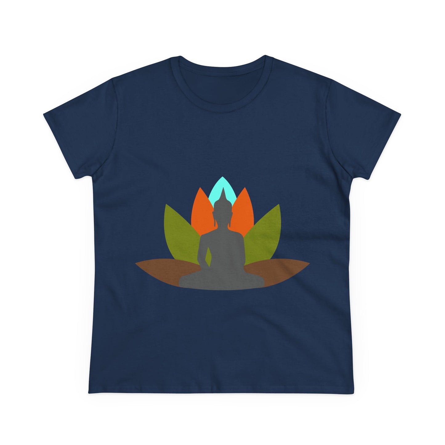 Buddha + Lotus Flower Earth Women's Midweight Cotton Tee