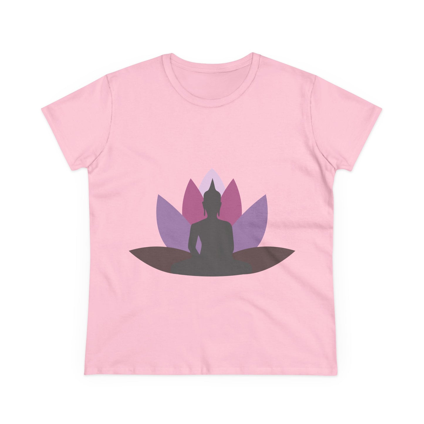 Buddha + Lotus Flower Mauve Women's Midweight Cotton Tee