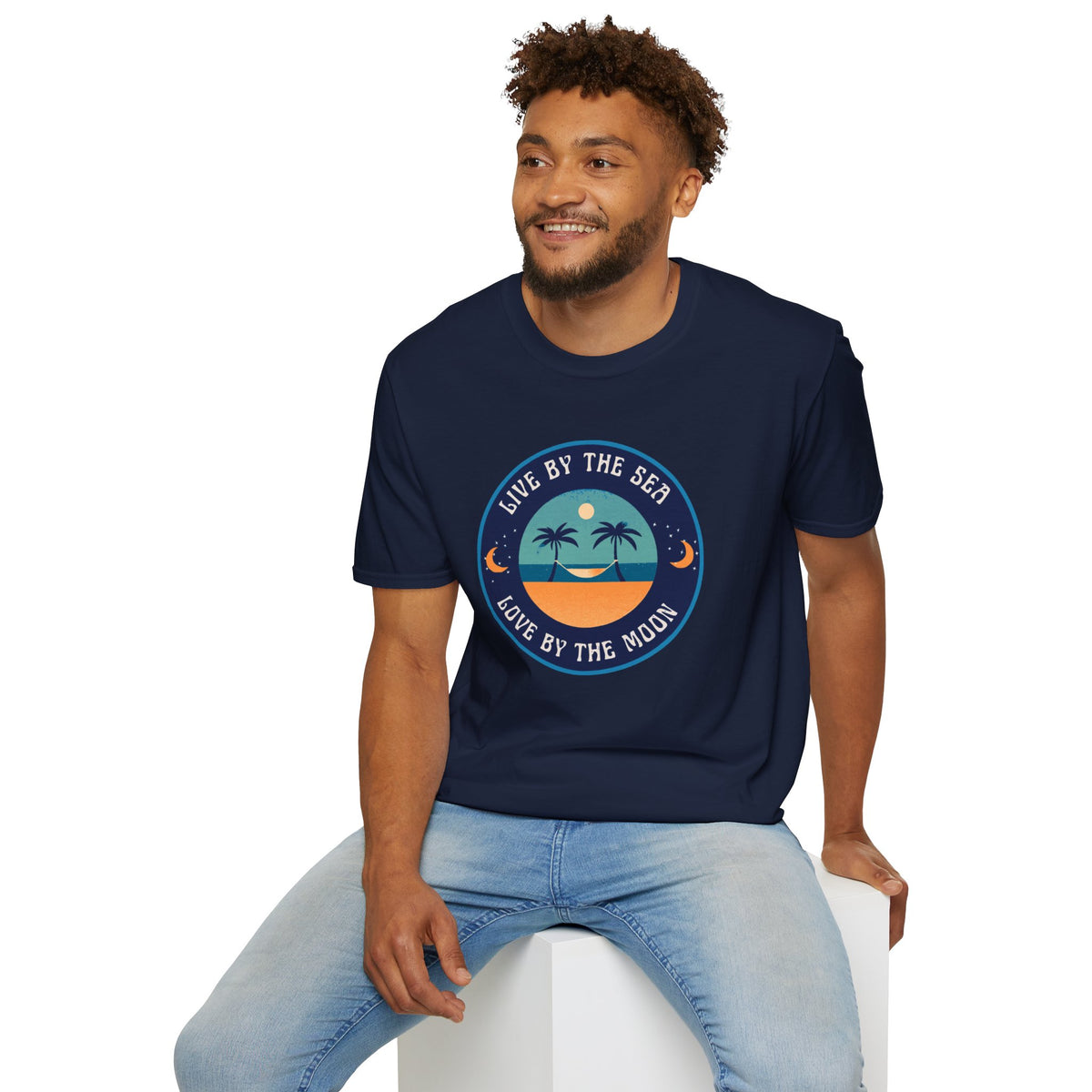 Live By The Sea Love By The Moon | Unisex Soft-style T-Shirt