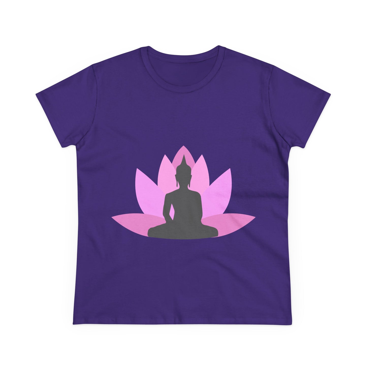 Buddha + Lotus Flower Bubblegum Women's Midweight Cotton Tee