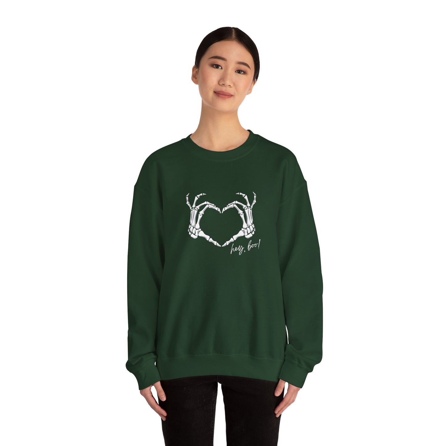 Hey Boo! Skeleton Hands Crewneck Sweatshirt