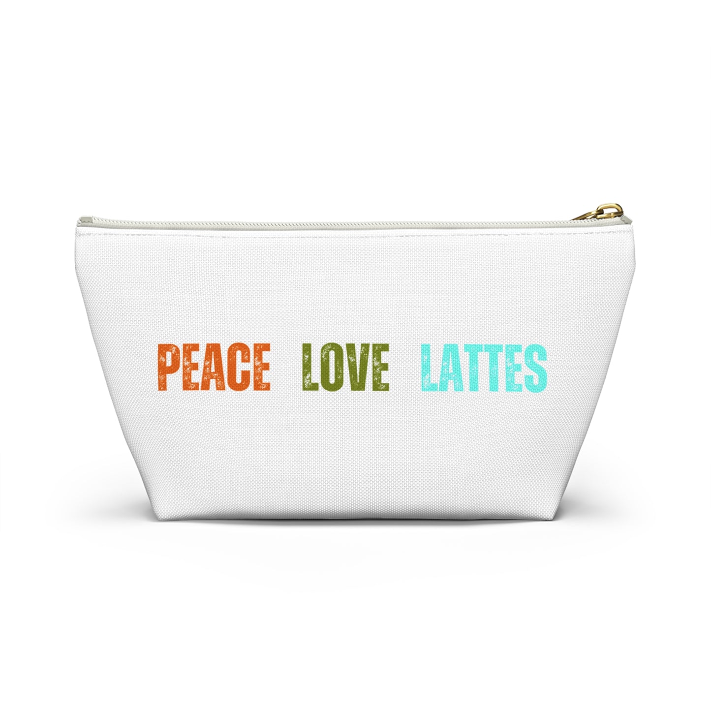 Peace Love Lattes Accessory Pouch w T-bottom