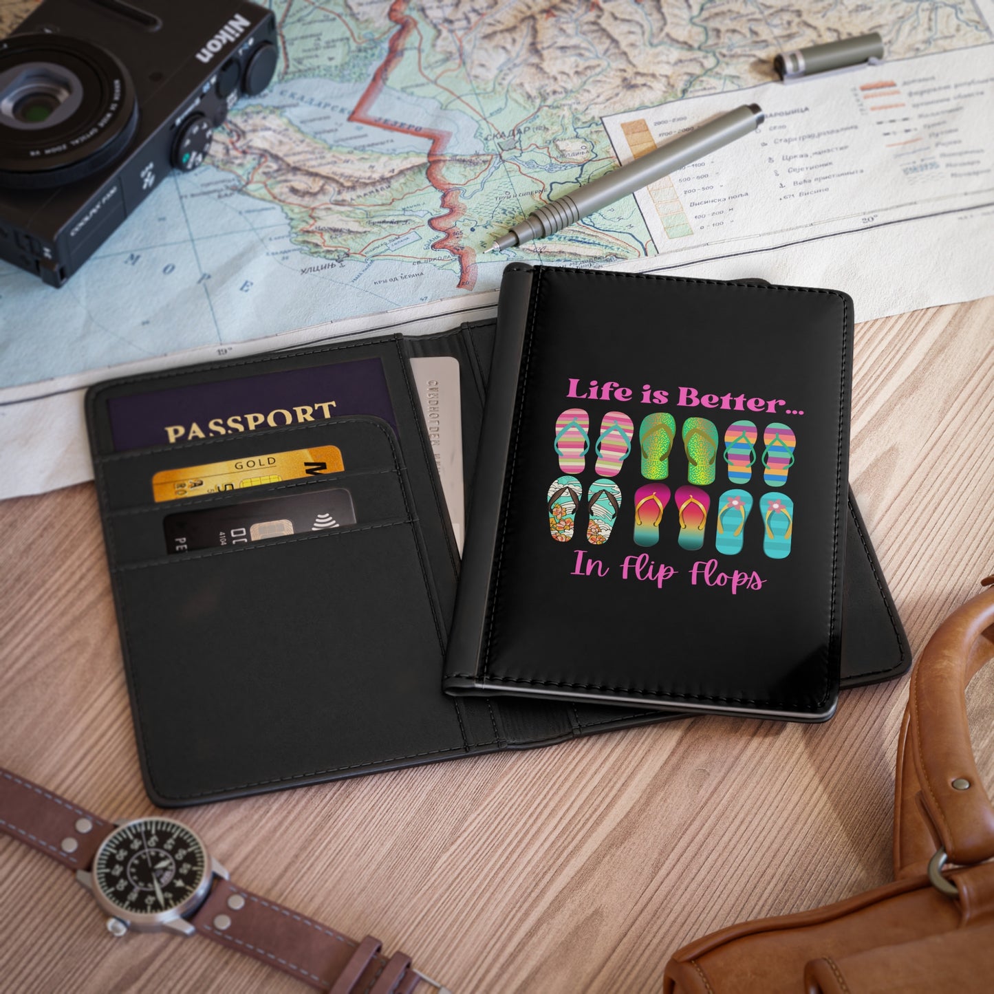 Life Is Better...In Flip Flops Vegan Passport Cover