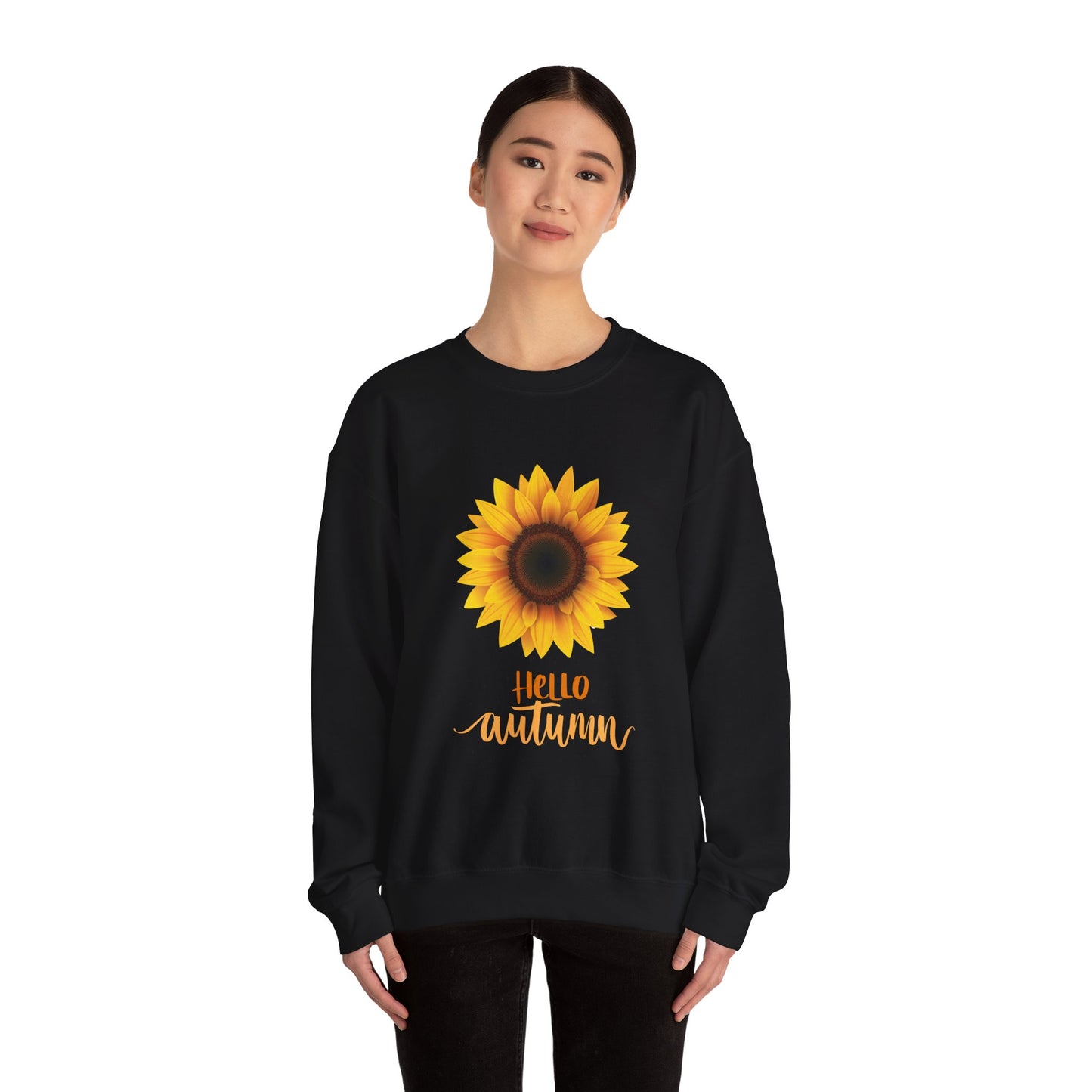 Hello Autumn Sunflower Crewneck Sweatshirt