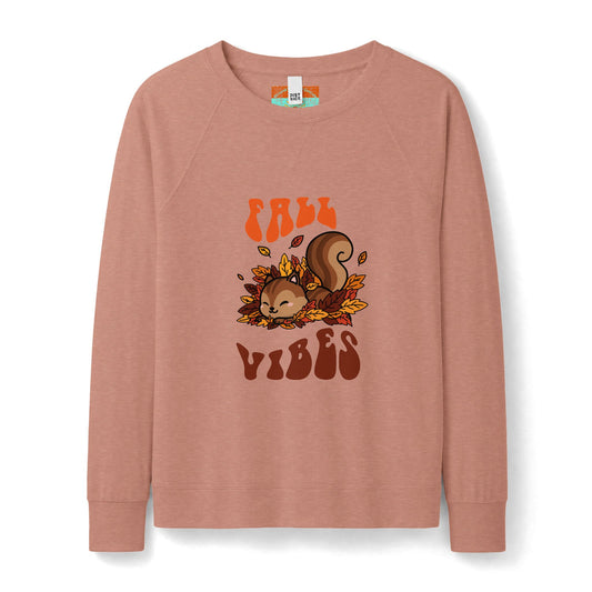 Fall Vibes Squirrel Sweatshirt — Women's Cozy Autumn Crewneck