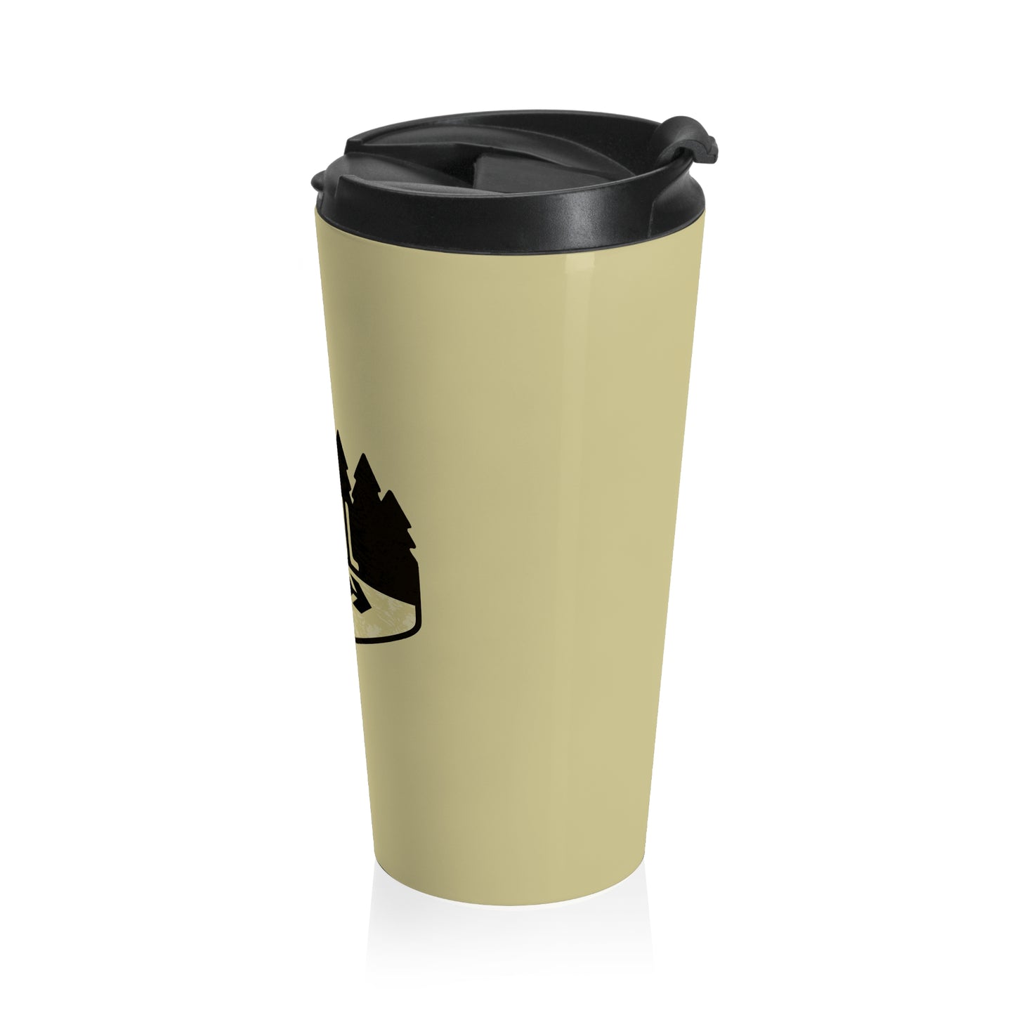 Wooden Hiking Trail Sign Stainless Steel Travel Mug in Ecru