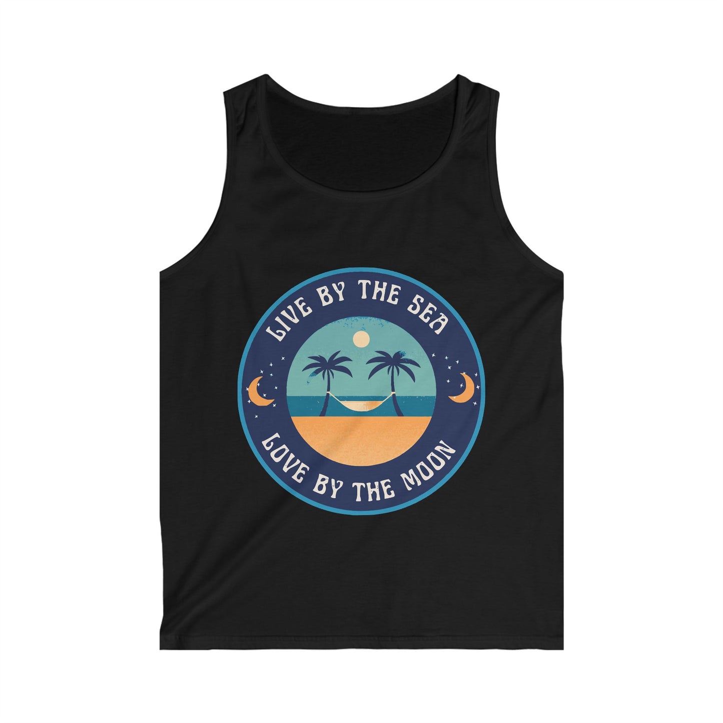 Live By The Sea Love By The Moon Men's Softstyle Tank Top