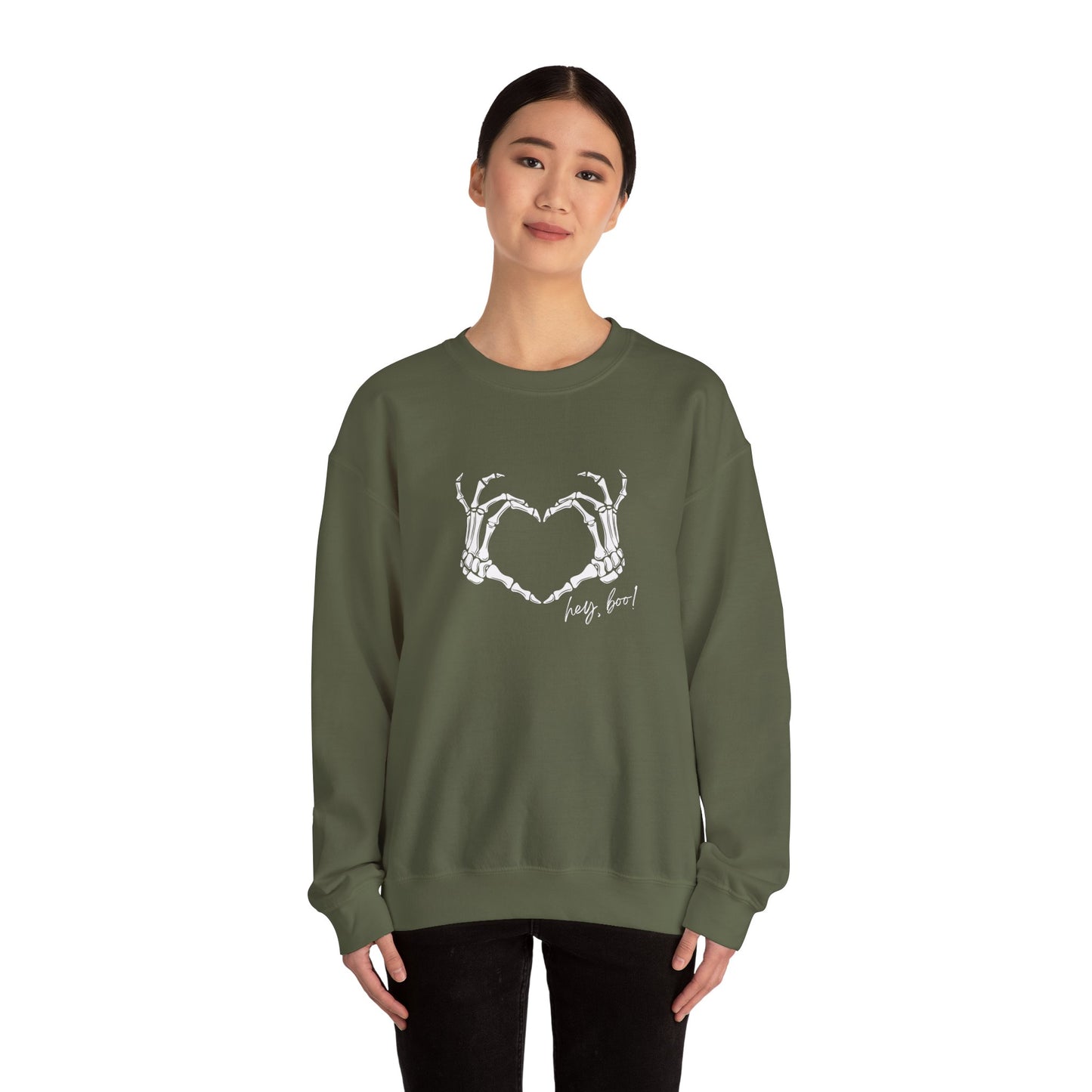 Hey Boo! Skeleton Hands Crewneck Sweatshirt