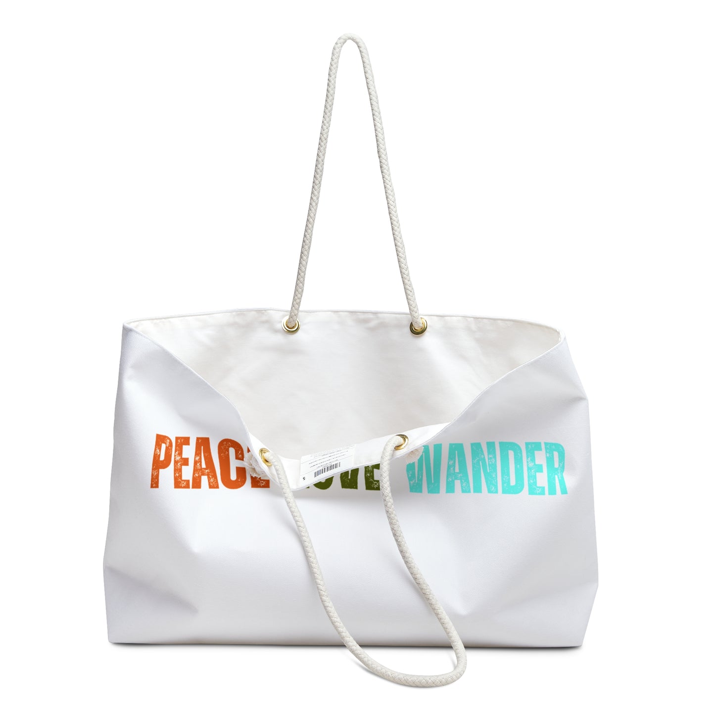 Peace Love Wander Canvas Weekender Bag