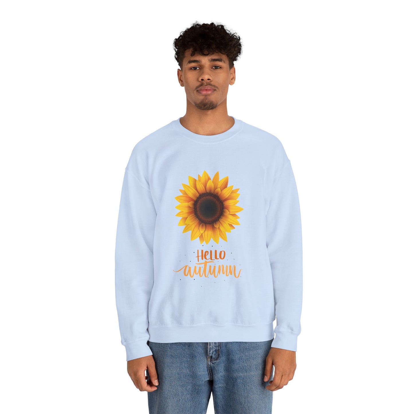 Hello Autumn Sunflower Crewneck Sweatshirt