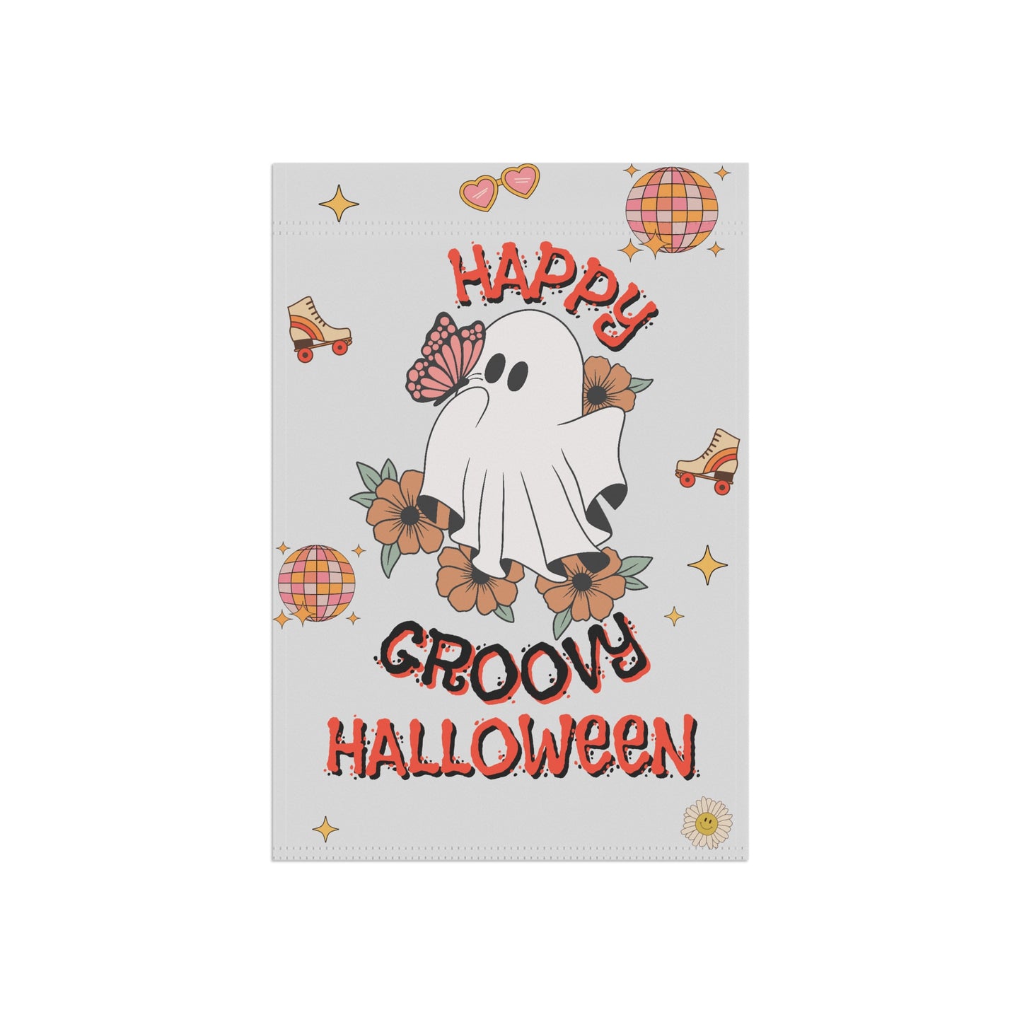 Happy Groovy Halloween Ghost Garden & House Banner