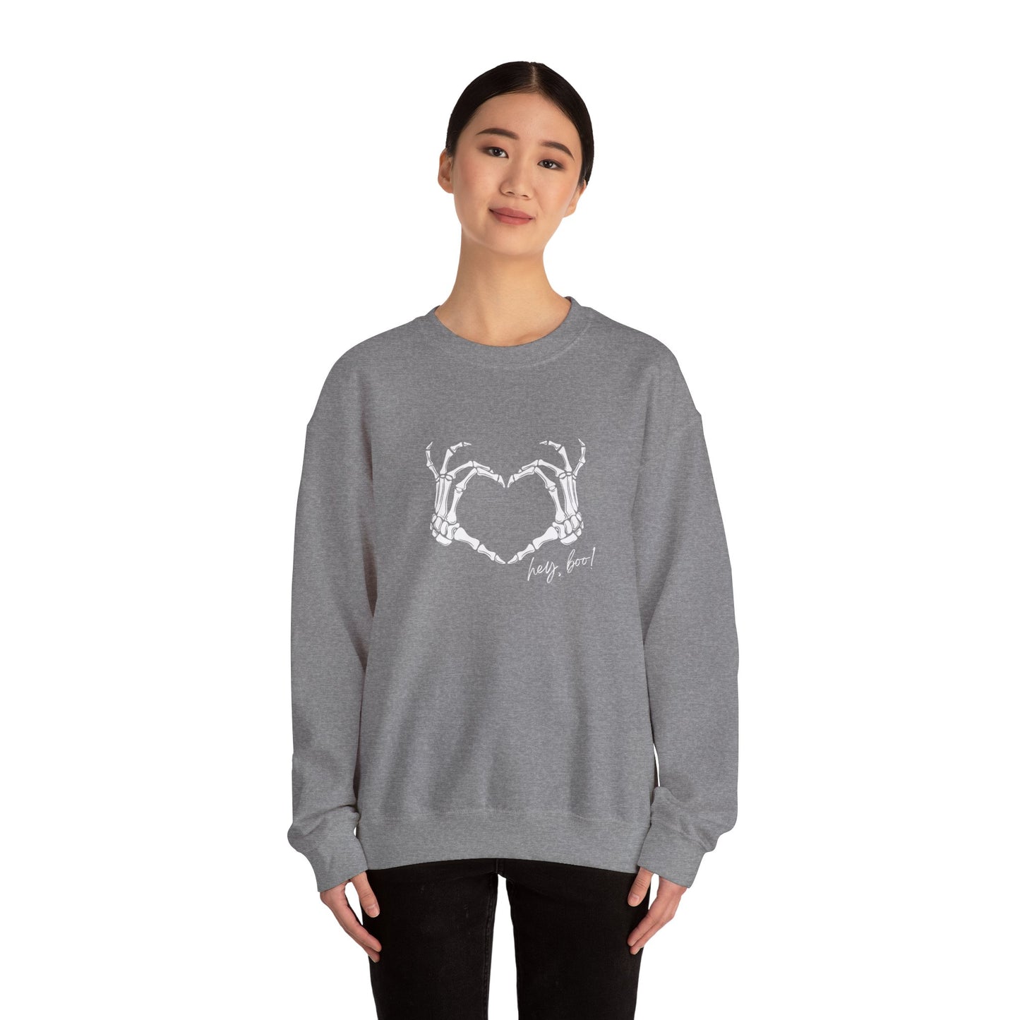 Hey Boo! Skeleton Hands Crewneck Sweatshirt