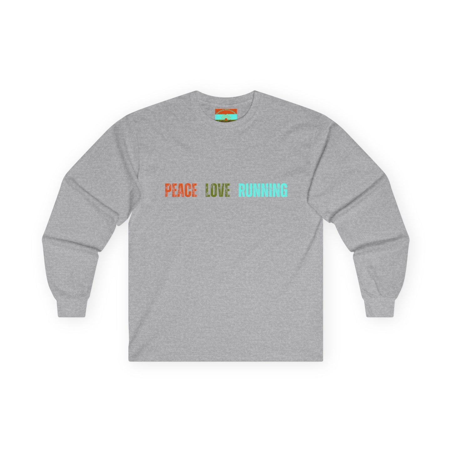 Peace Love Running Ultra Cotton Long Sleeve Tee