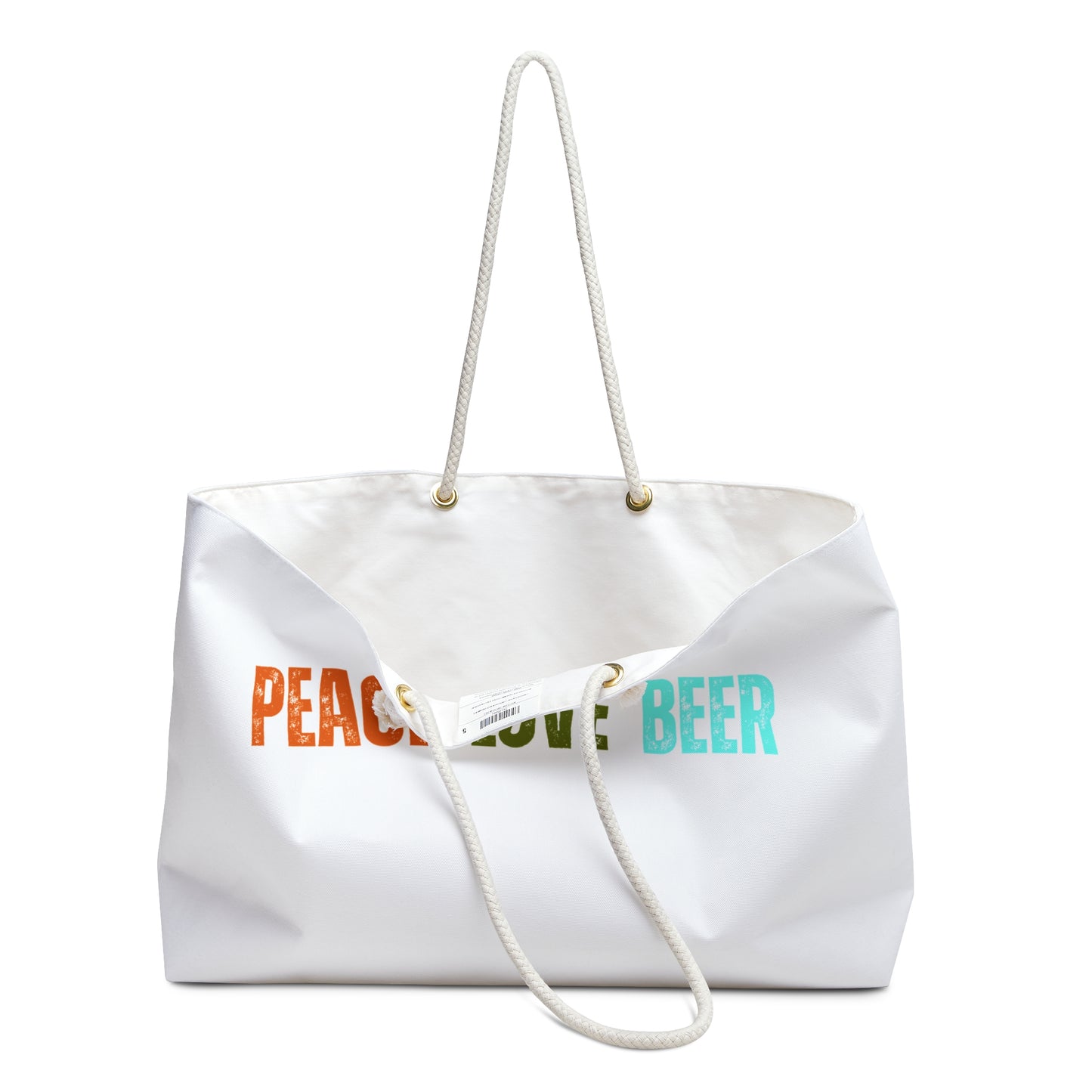 Peace Love Beer Canvas Weekender Bag