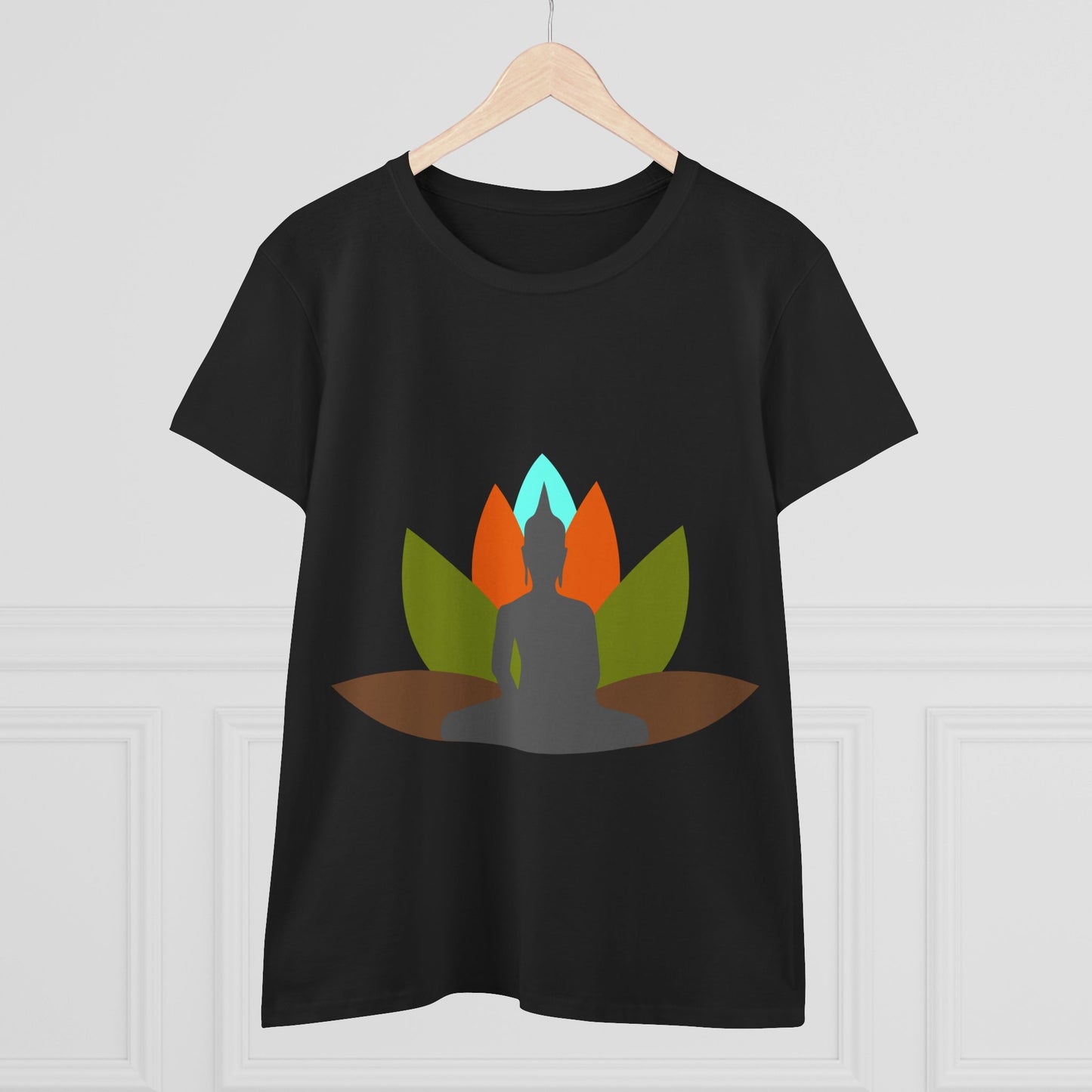 Buddha + Lotus Flower Earth Women's Midweight Cotton Tee