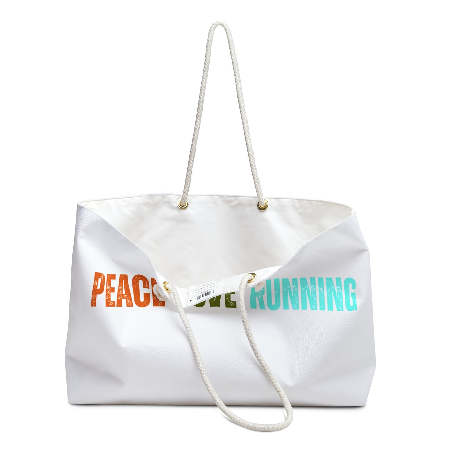 Peace Love Running Canvas Weekender Bag