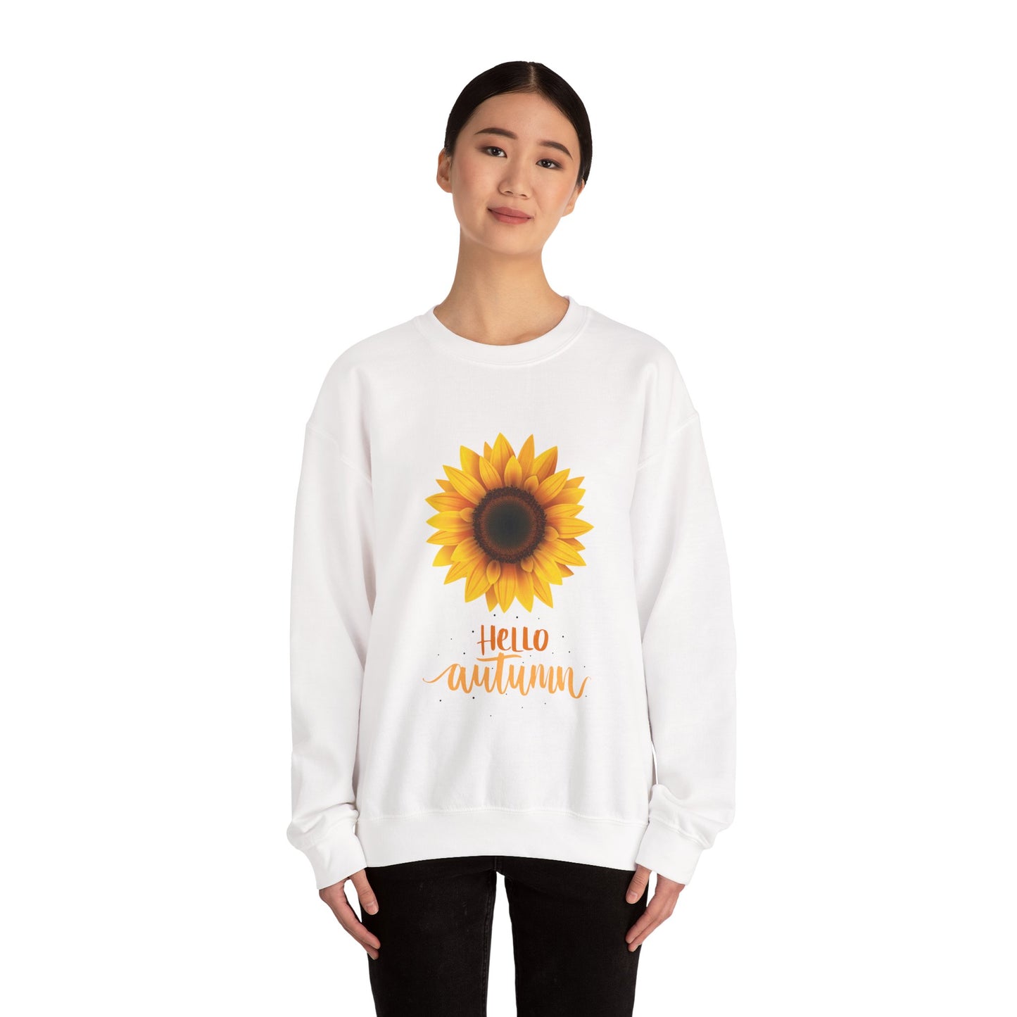 Hello Autumn Sunflower Crewneck Sweatshirt