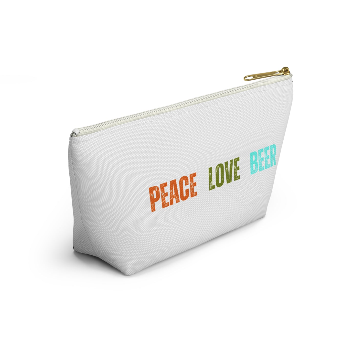Peace Love Beer Accessory Pouch w T-bottom