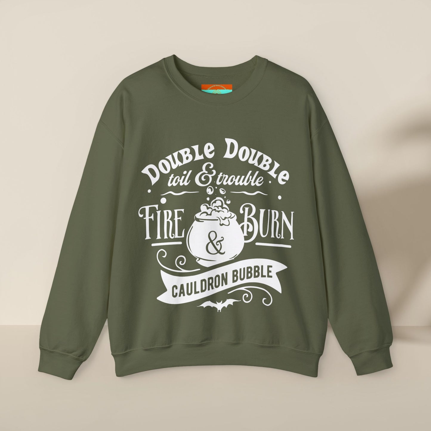 Double Double, Toil and Trouble, Cozy Up While Cauldrons Bubble! Crewneck Sweatshirt