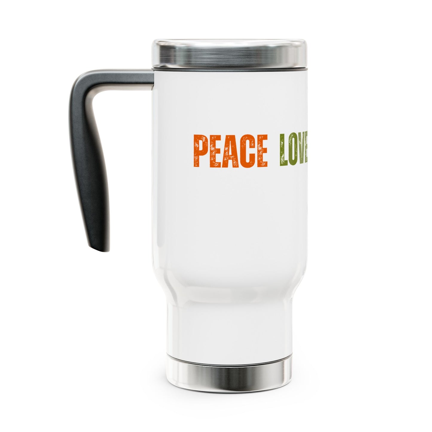 Peace Love Margaritas Stainless Steel Travel Mug with Handle, 14oz