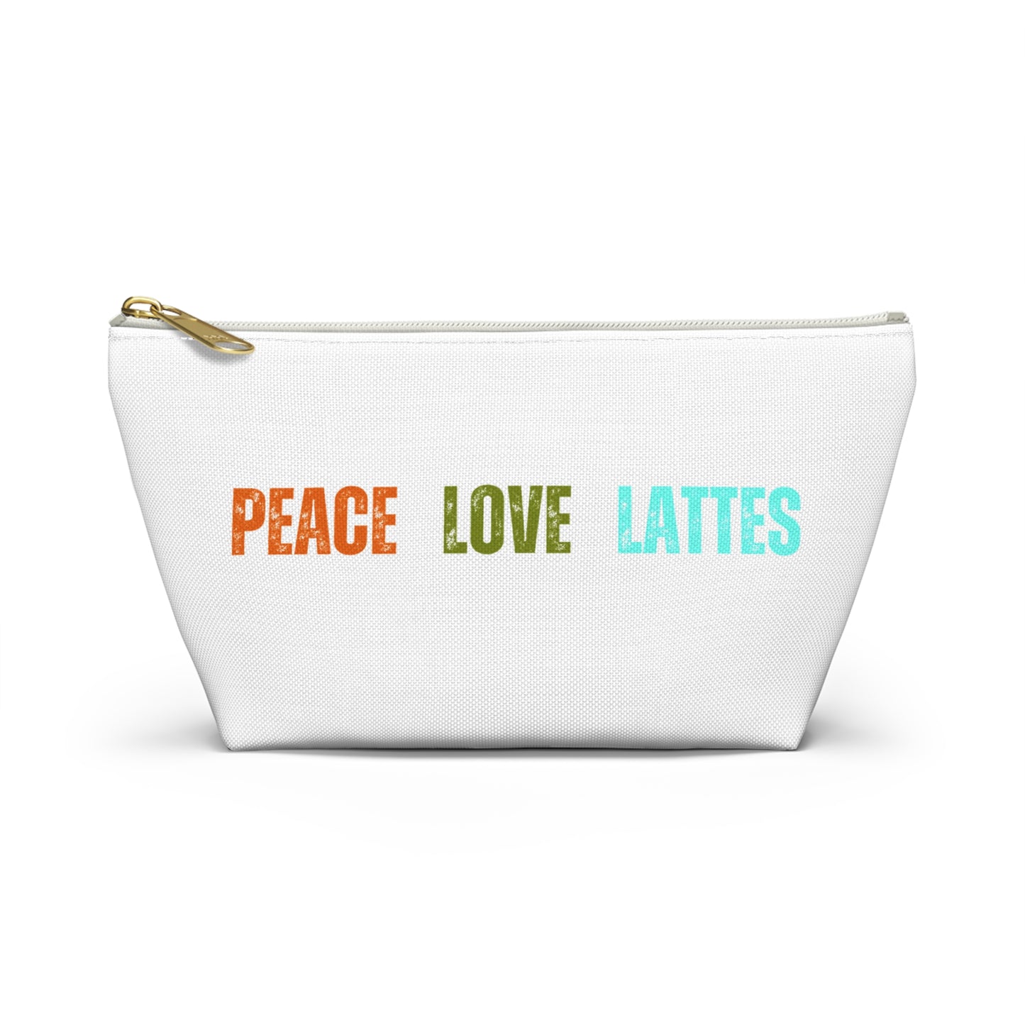 Peace Love Lattes Accessory Pouch w T-bottom