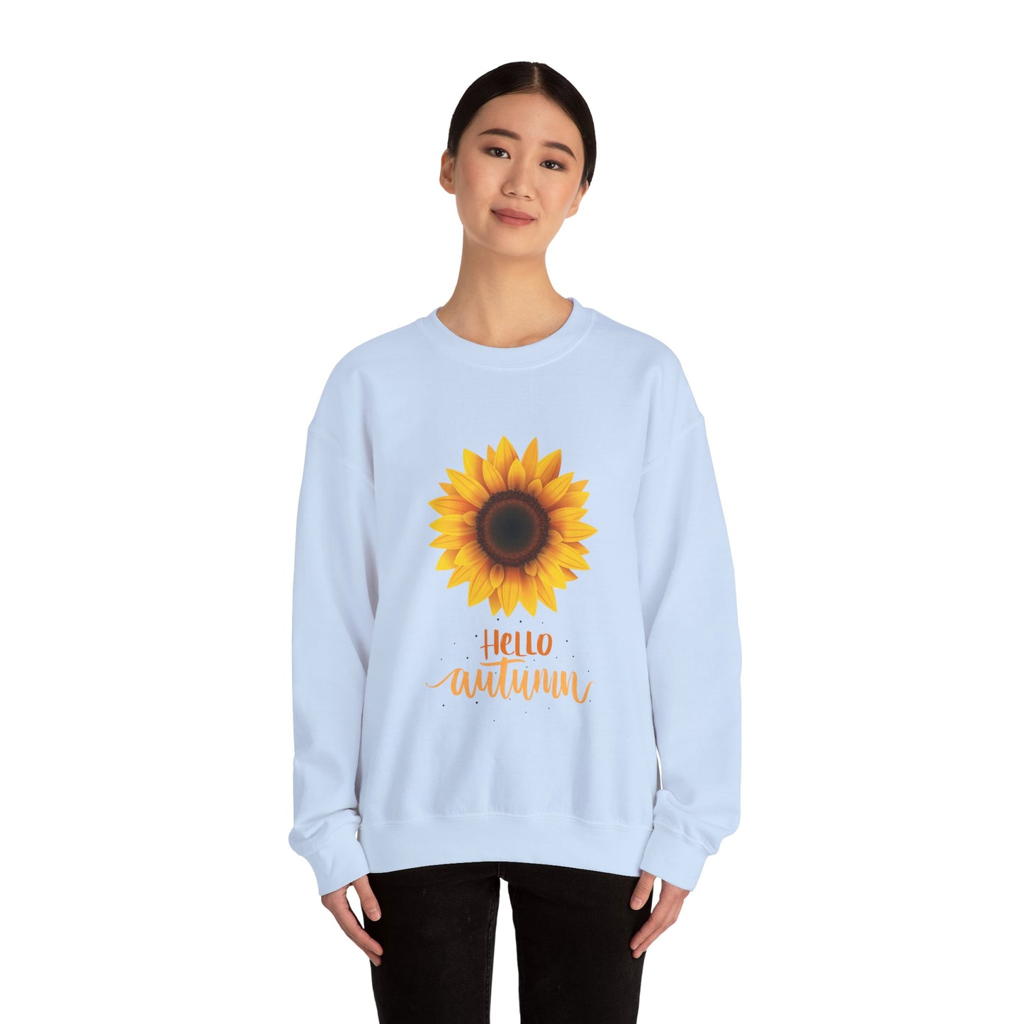 Hello Autumn Sunflower Crewneck Sweatshirt